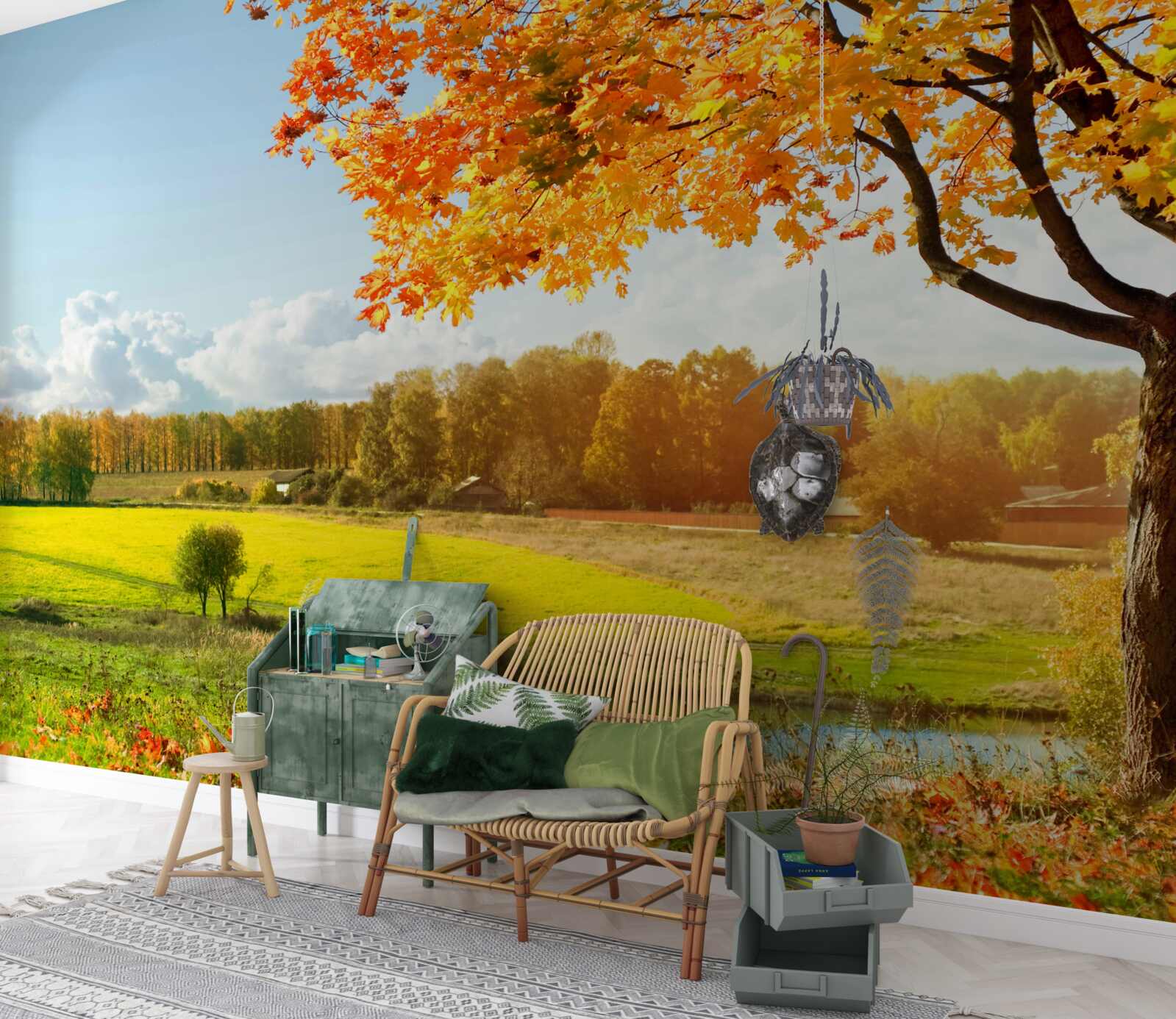 Fototapeta svetlý jesenný vzor, ​​halen až zlatá krása