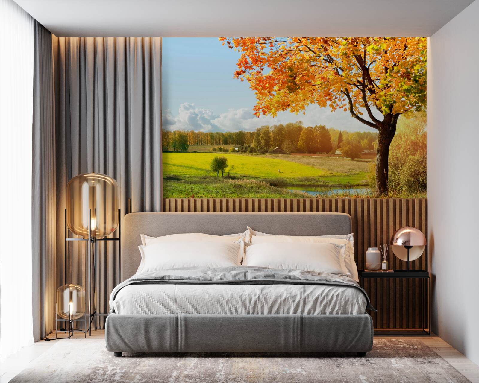 Fototapeta svetlý jesenný vzor, ​​halen až zlatá krása