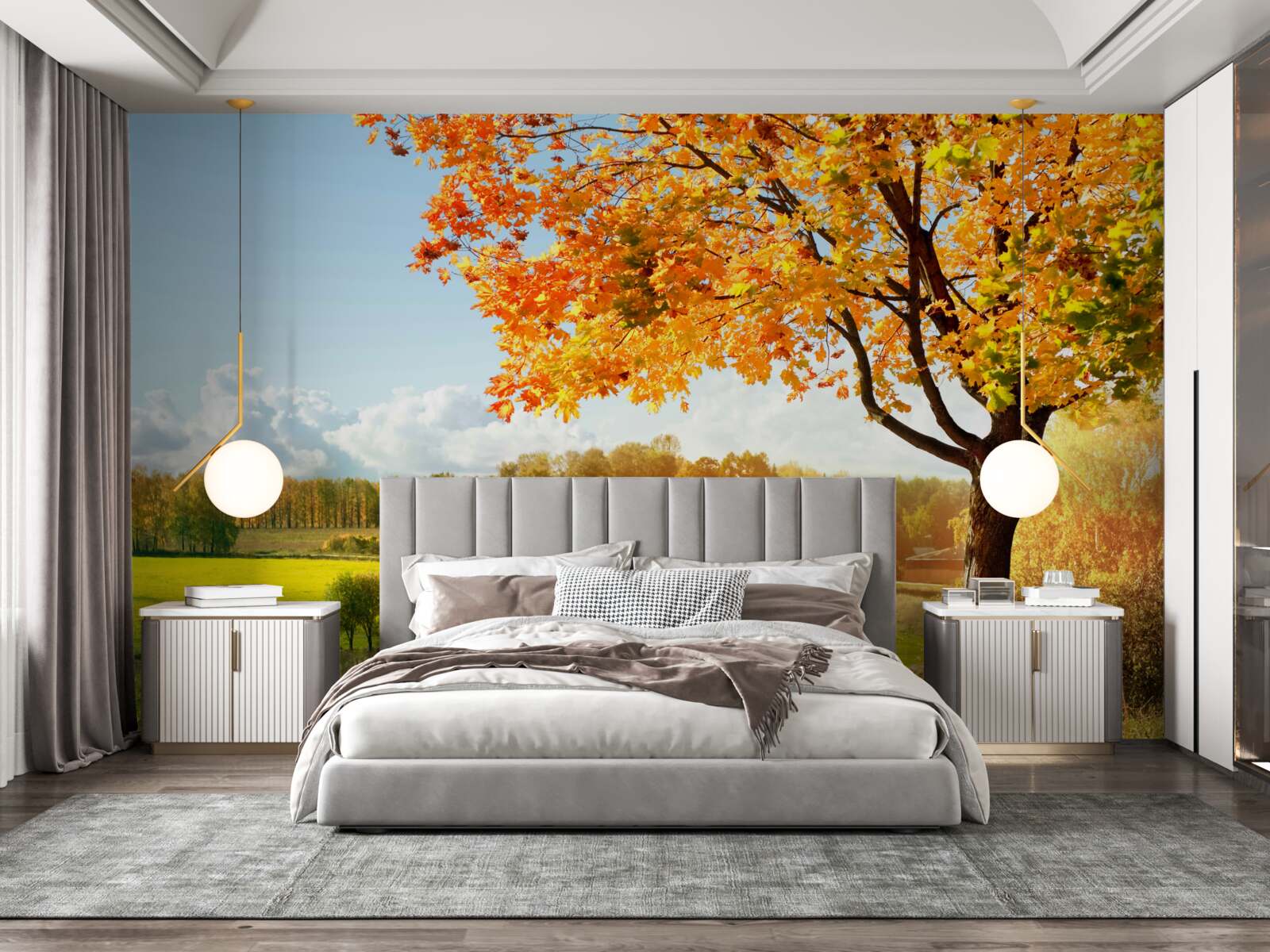 Fototapeta svetlý jesenný vzor, ​​halen až zlatá krása