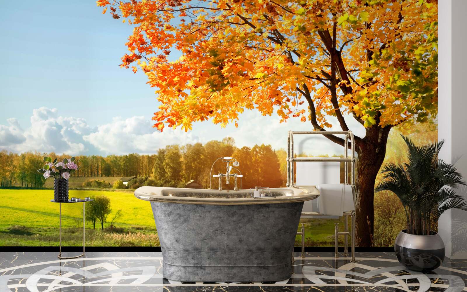 Fototapeta svetlý jesenný vzor, ​​halen až zlatá krása