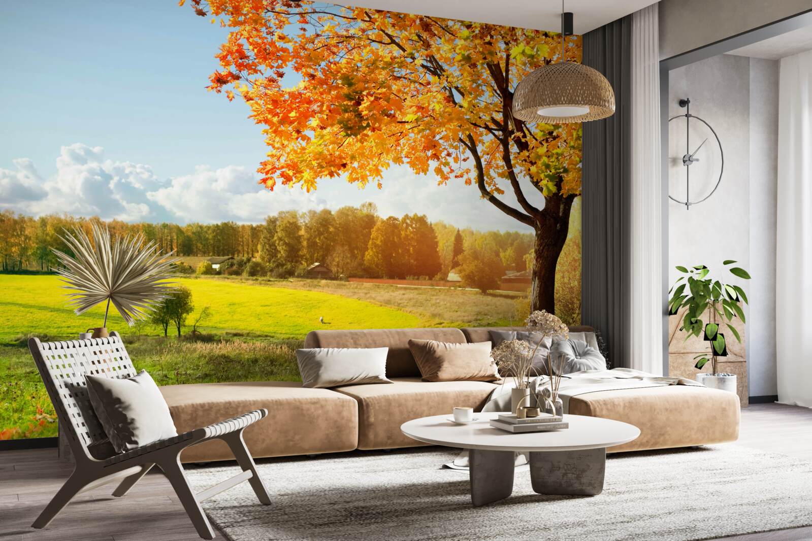 Fototapeta svetlý jesenný vzor, ​​halen až zlatá krása