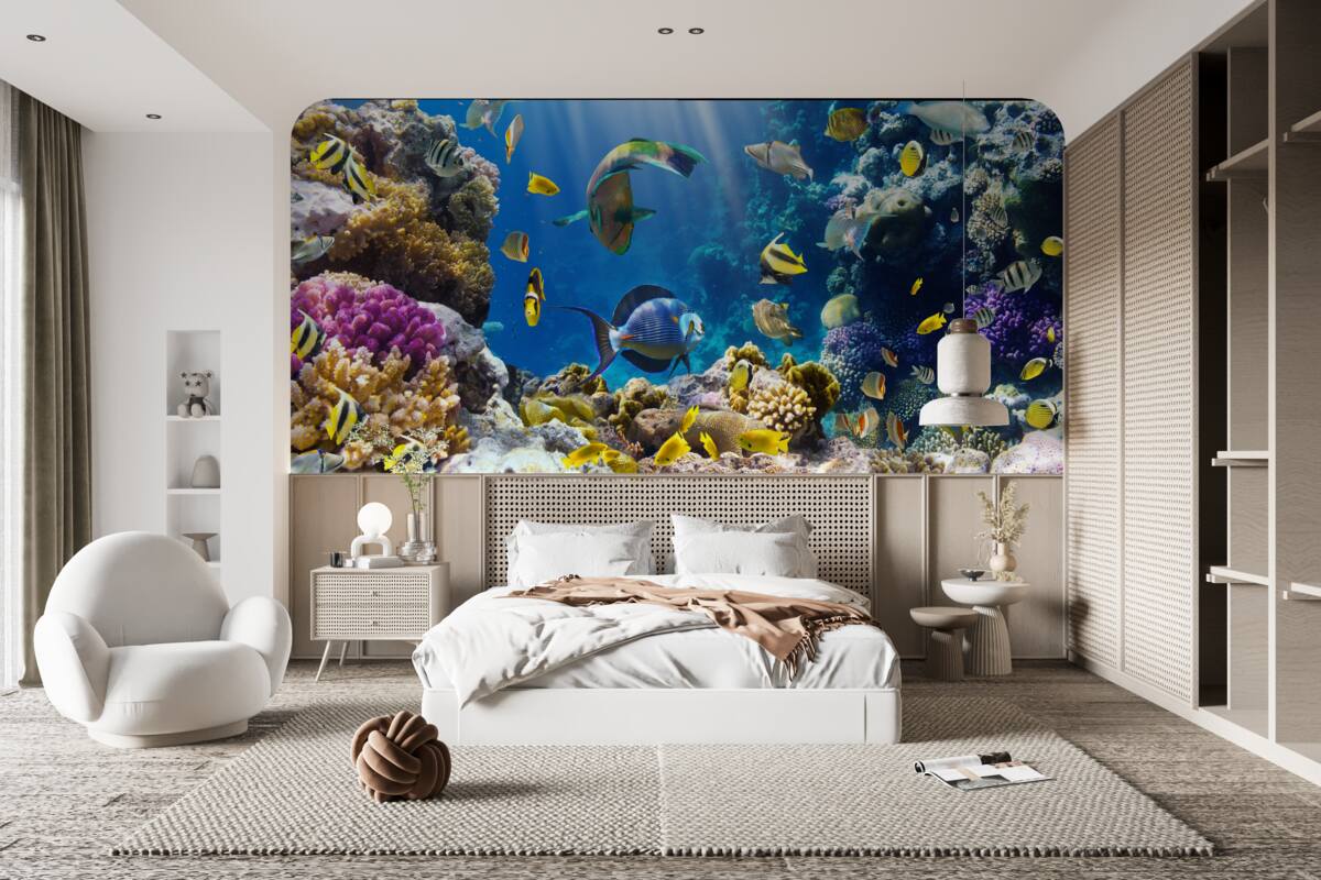 Fototapeta svetlé ryby a podvodné rastliny