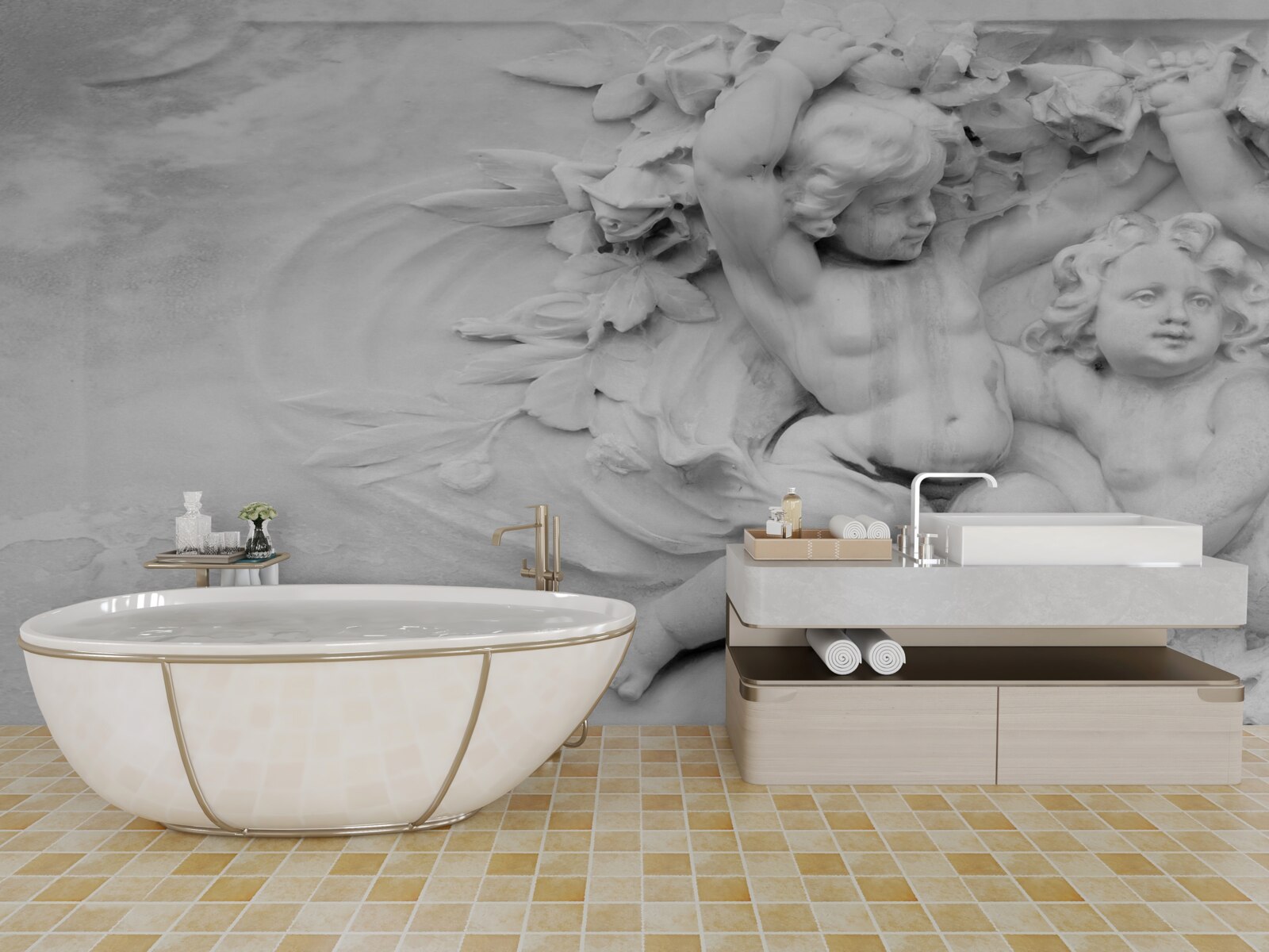 Fototapeta socha anjelských chlapcov