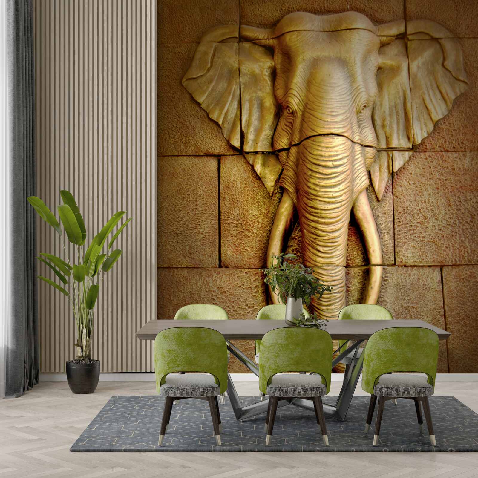 Fototapeta obrázok sloních klov na kamennom povrchu