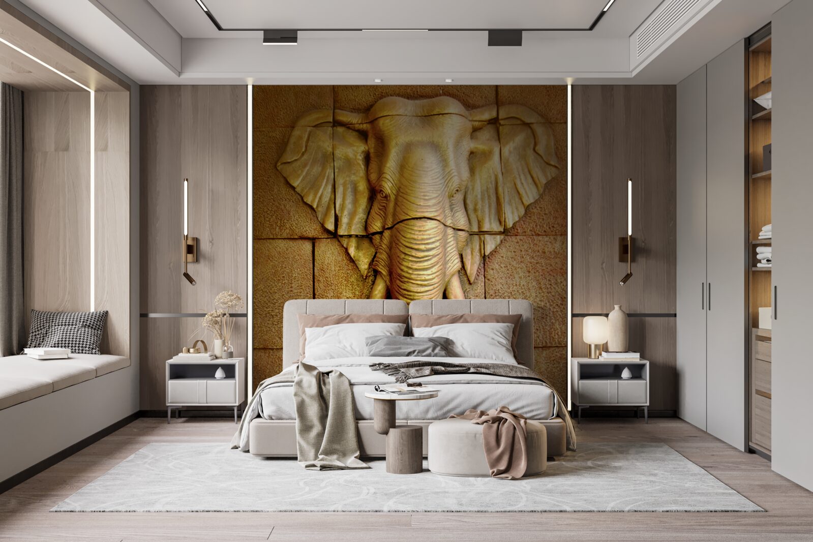 Fototapeta obrázok sloních klov na kamennom povrchu