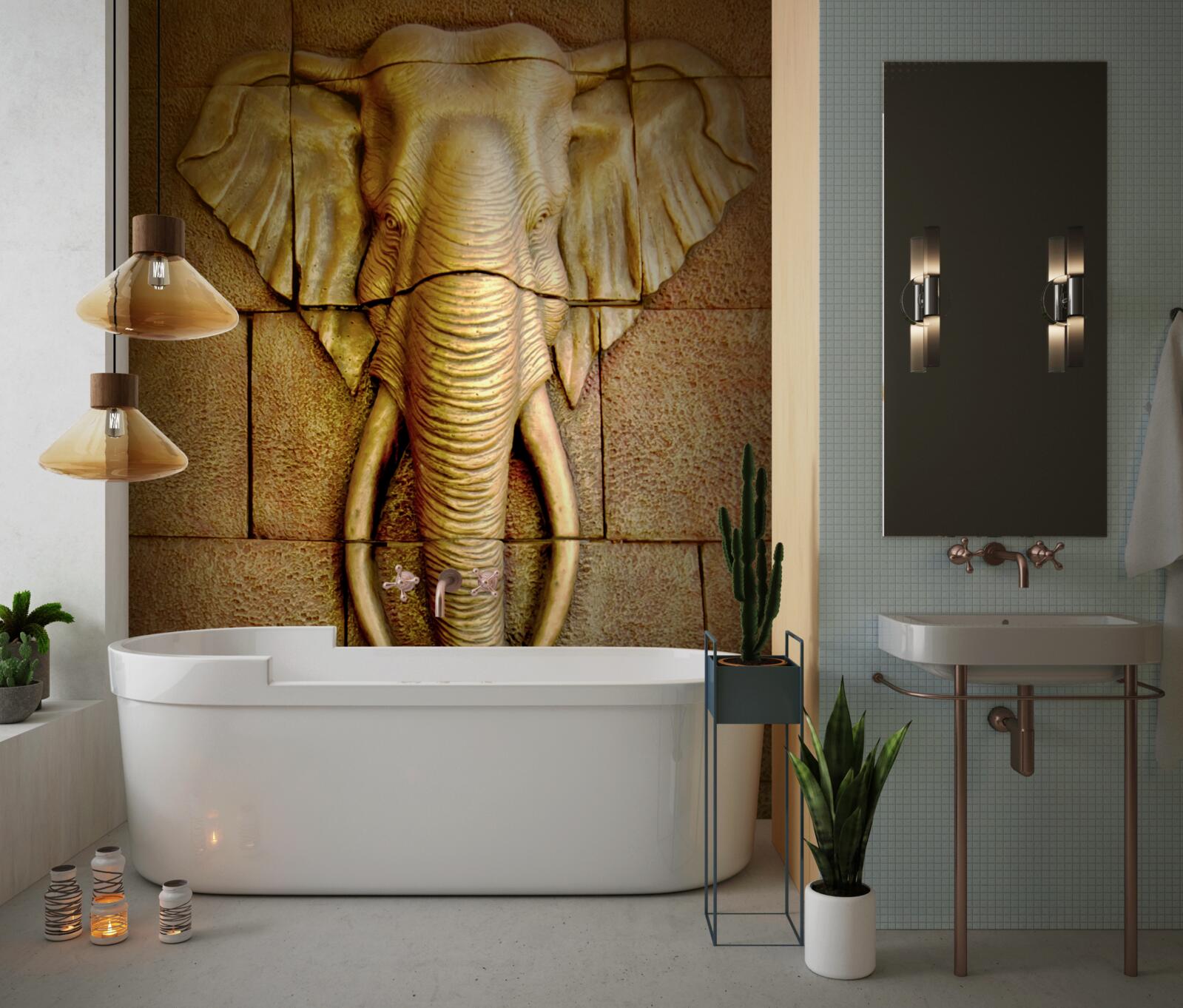 Fototapeta obrázok sloních klov na kamennom povrchu