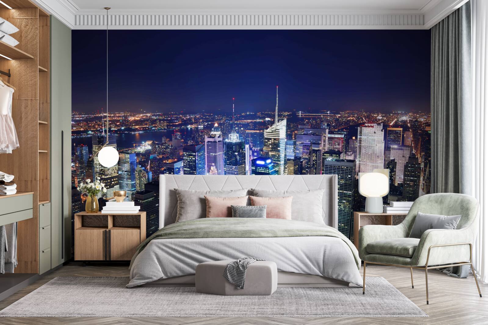 Fototapeta žiariace svetlá nočného mesta