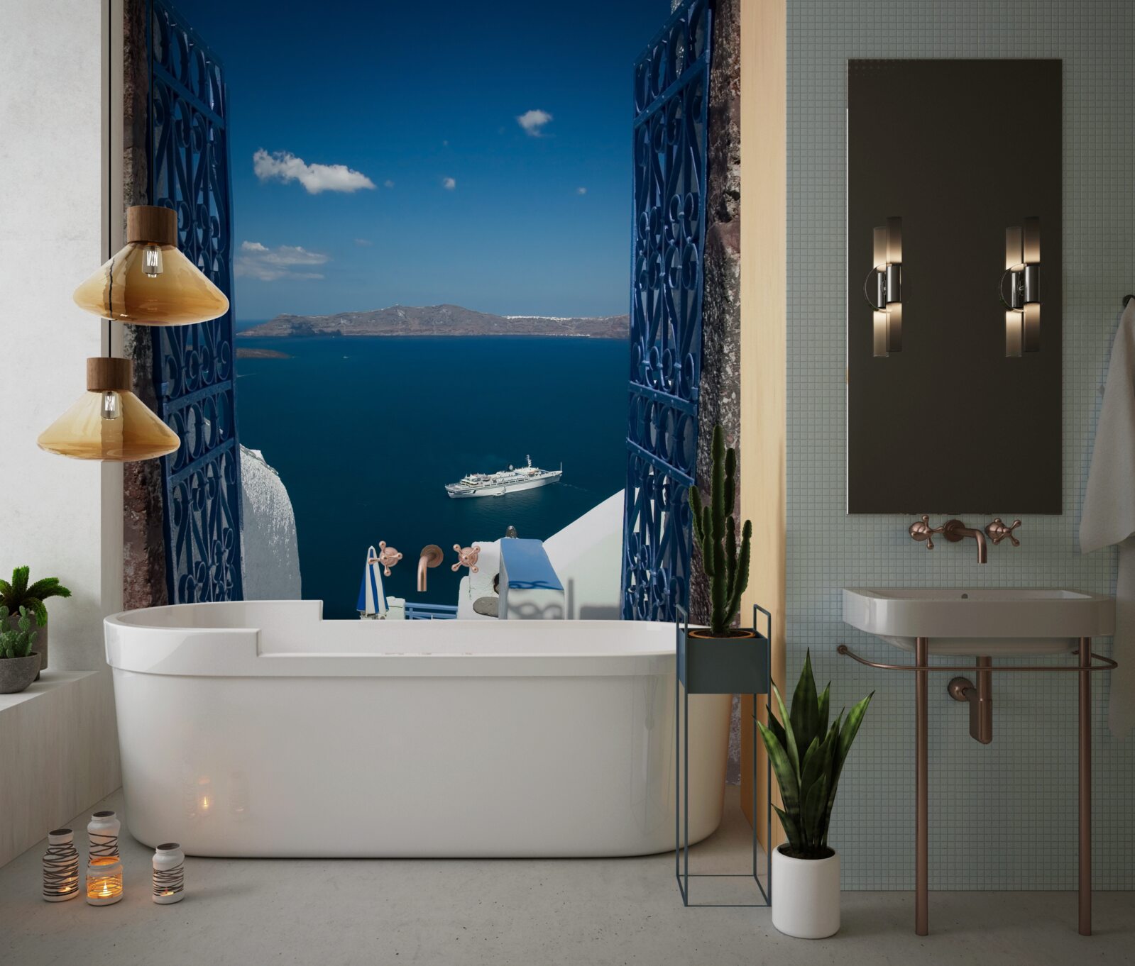 Fototapeta schody vedúce dolu na Cyprus