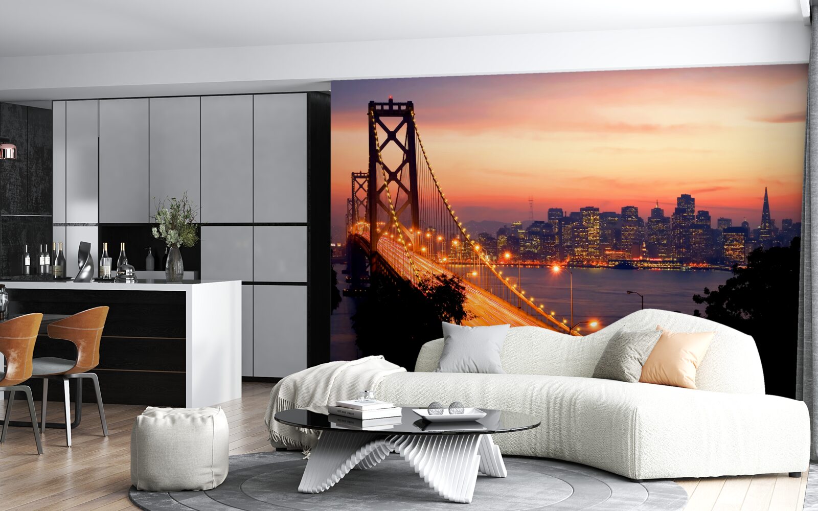 Fototapeta San Francisco je osvetlené