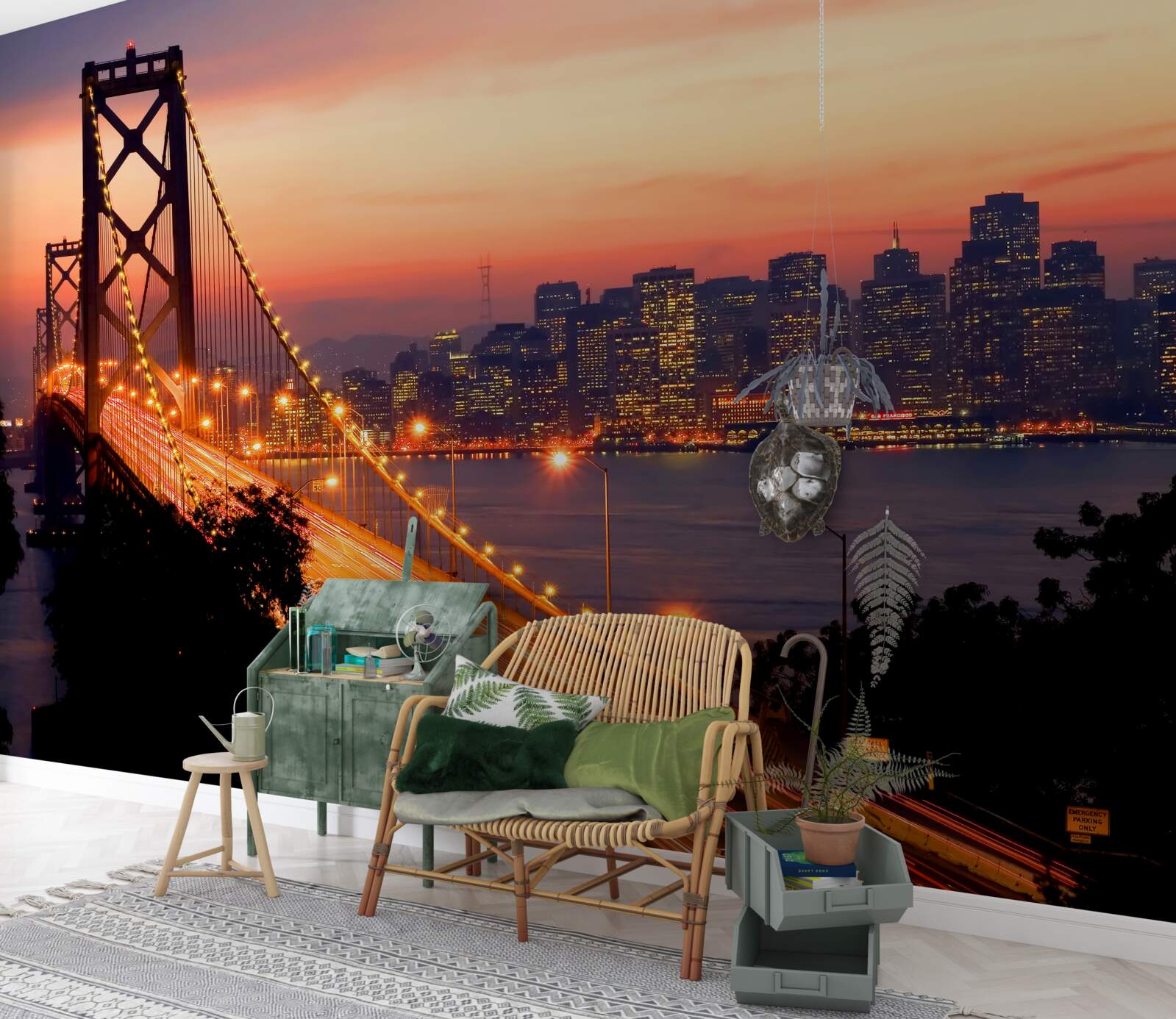 Fototapeta San Francisco je osvetlené