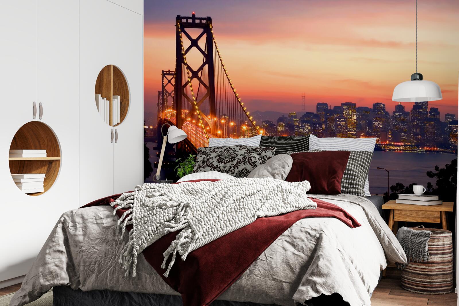 Fototapeta San Francisco je osvetlené