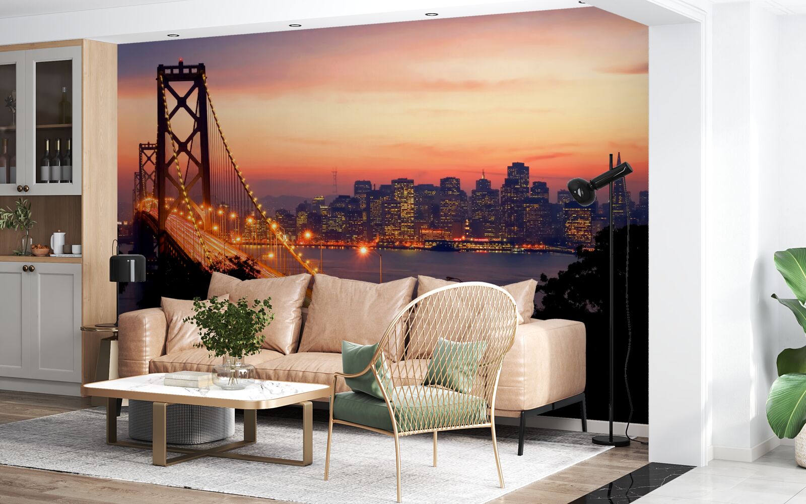 Fototapeta San Francisco je osvetlené
