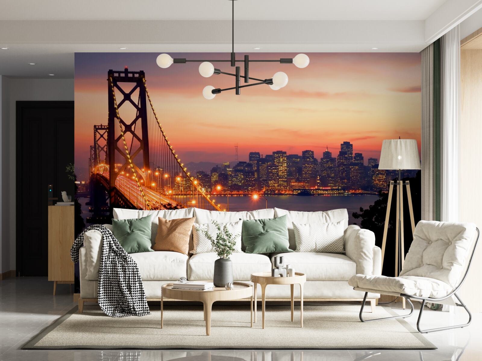 Fototapeta San Francisco je osvetlené