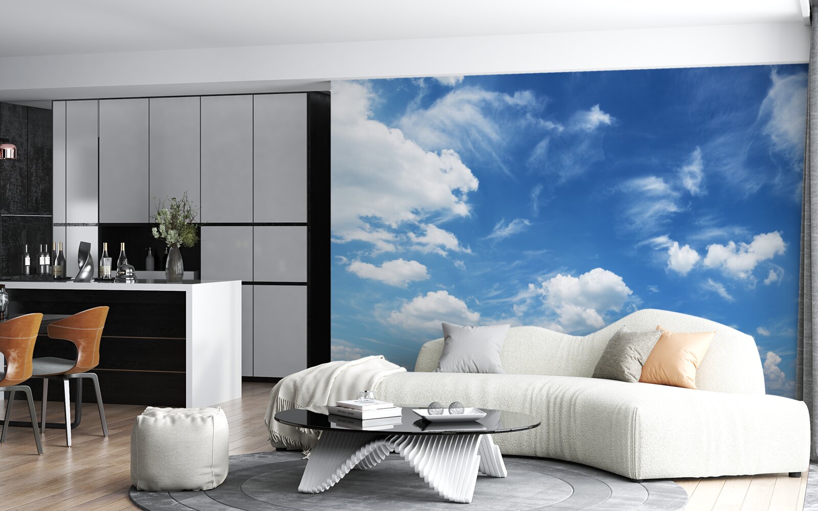 Fototapeta svetlomodré oblaky sú naplnené bielou tmou