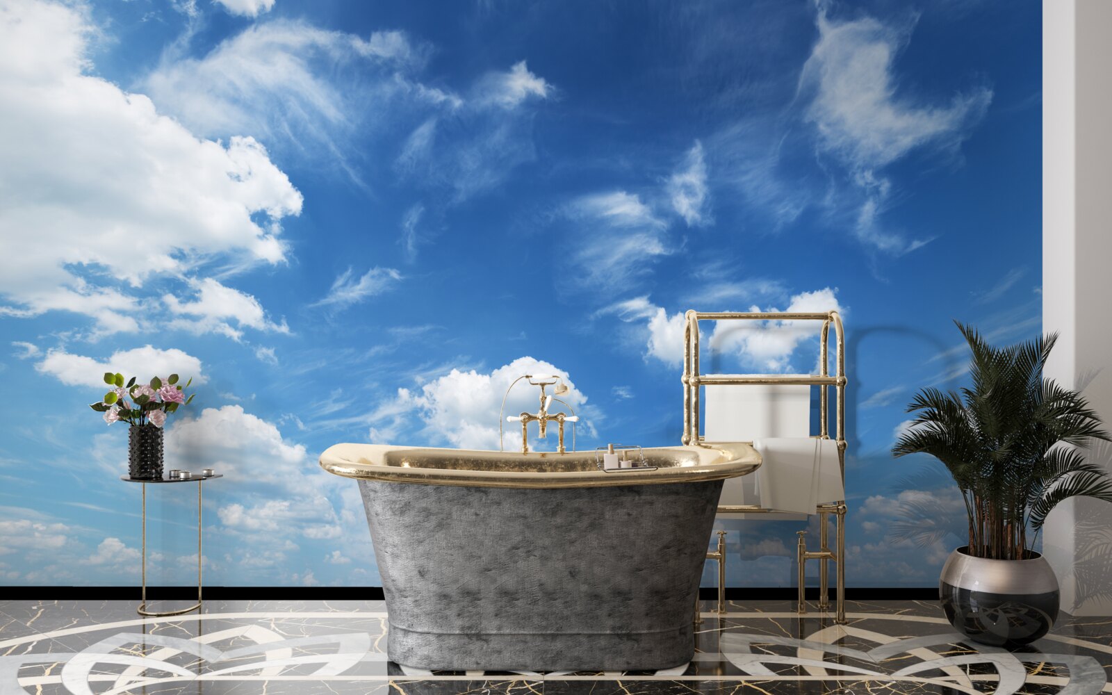 Fototapeta svetlomodré oblaky sú naplnené bielou tmou