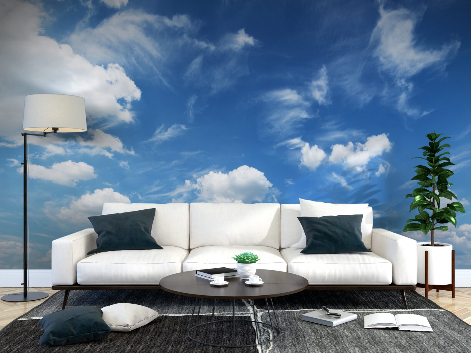 Fototapeta svetlomodré oblaky sú naplnené bielou tmou