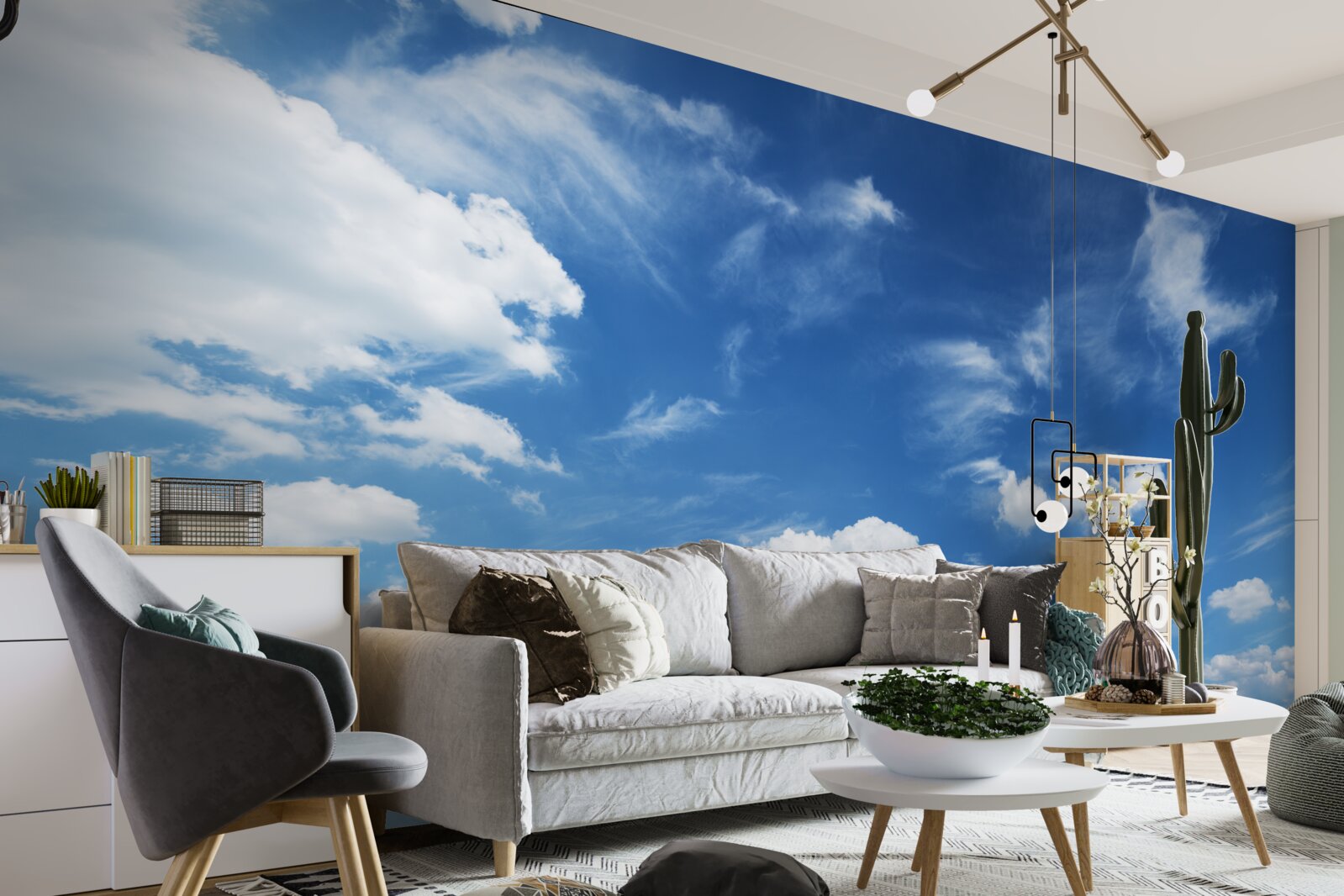 Fototapeta svetlomodré oblaky sú naplnené bielou tmou