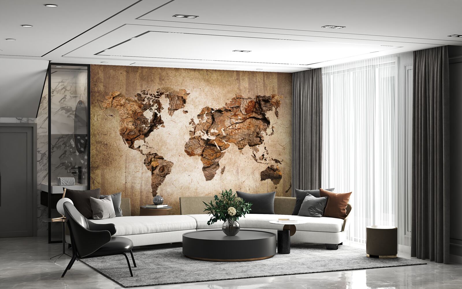 Fototapeta mapa Sveta znázorňujúca kopce