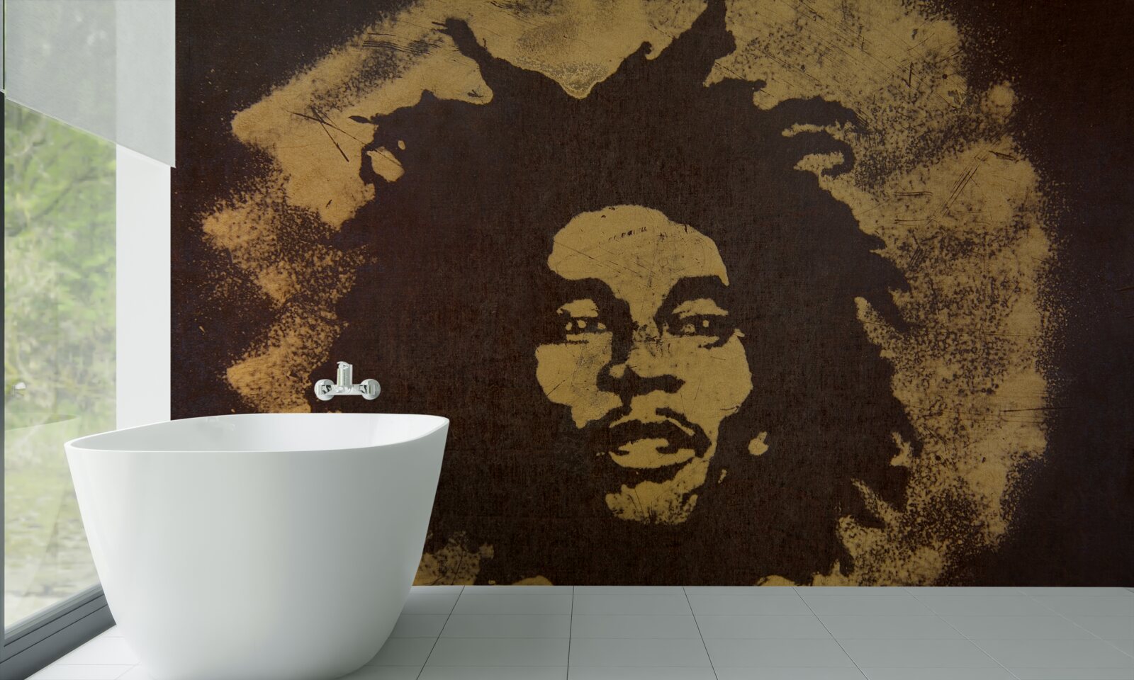 Fototapeta na psovi sedí muž s africkým účesom