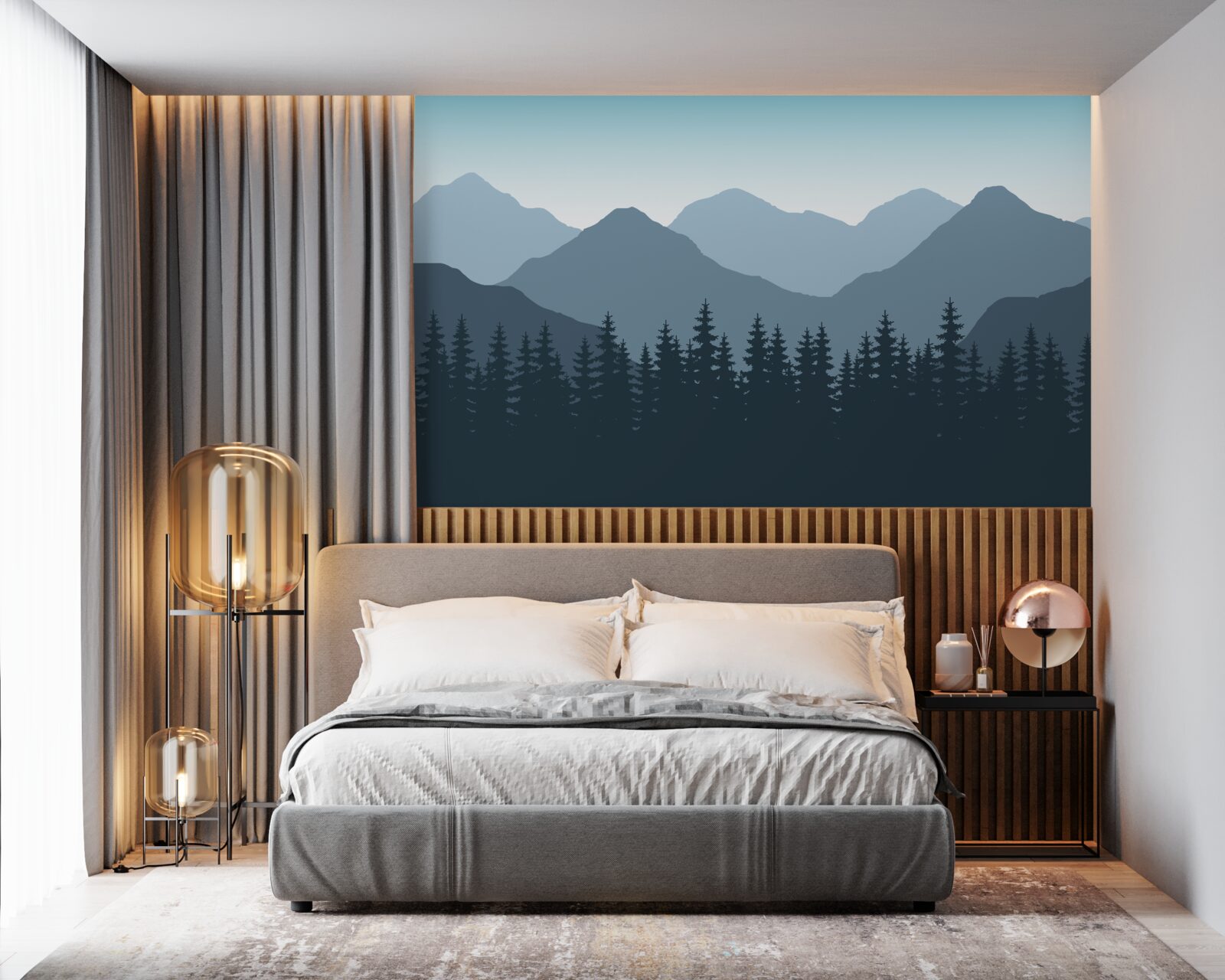 Fototapeta hmlisté hory a ihličnatý les