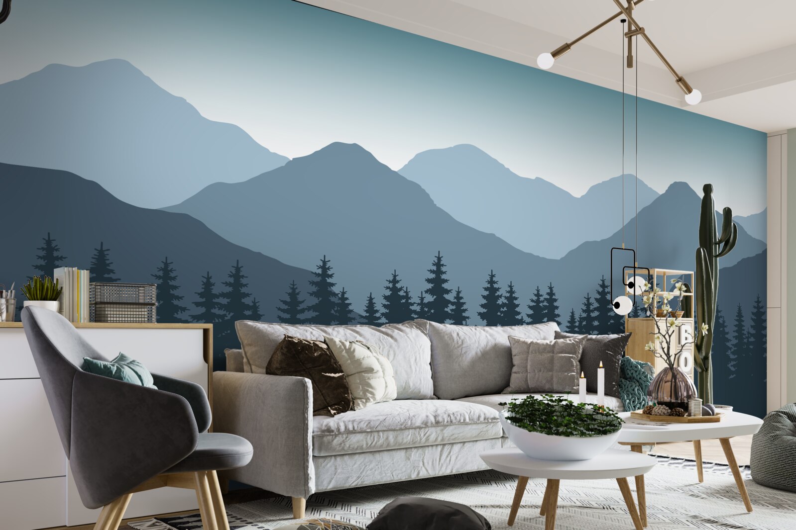 Fototapeta hmlisté hory a ihličnatý les