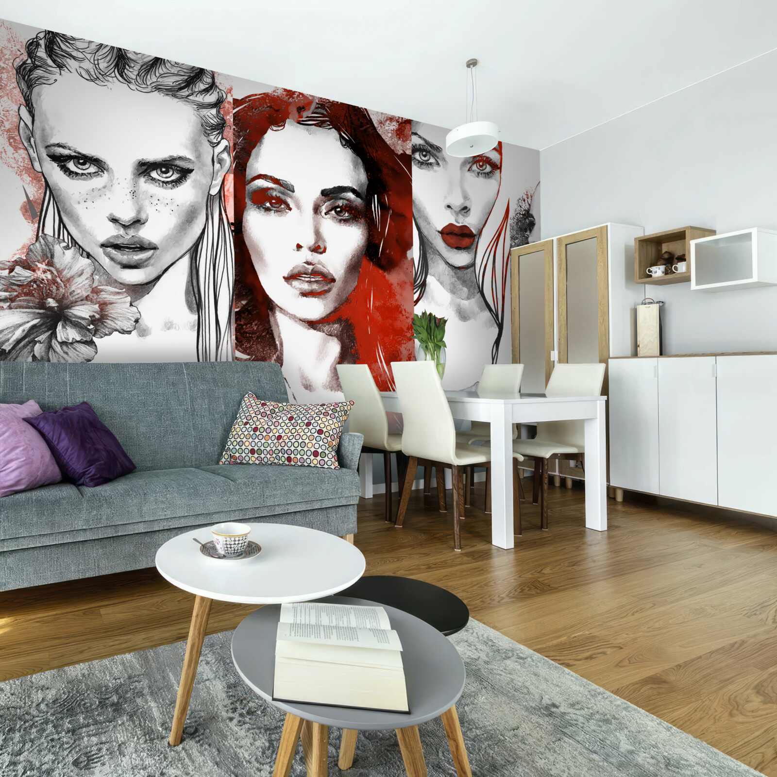 Fototapeta štyri dievčatá na rôznych miestach