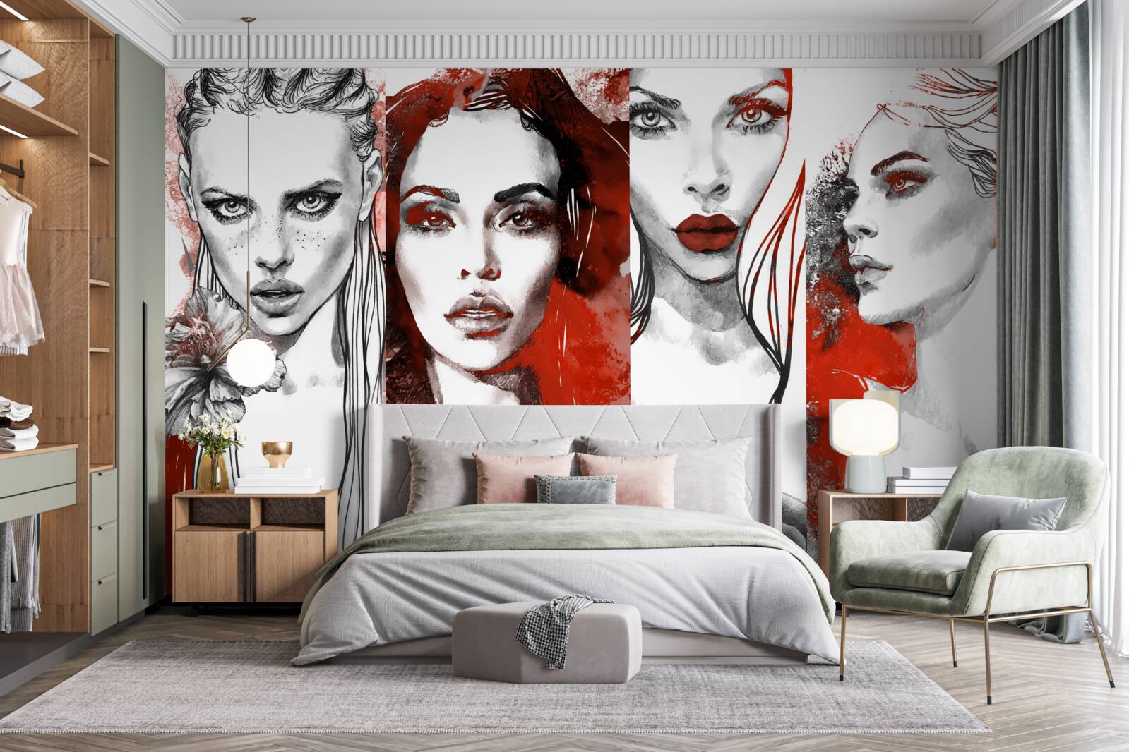 Fototapeta štyri dievčatá na rôznych miestach