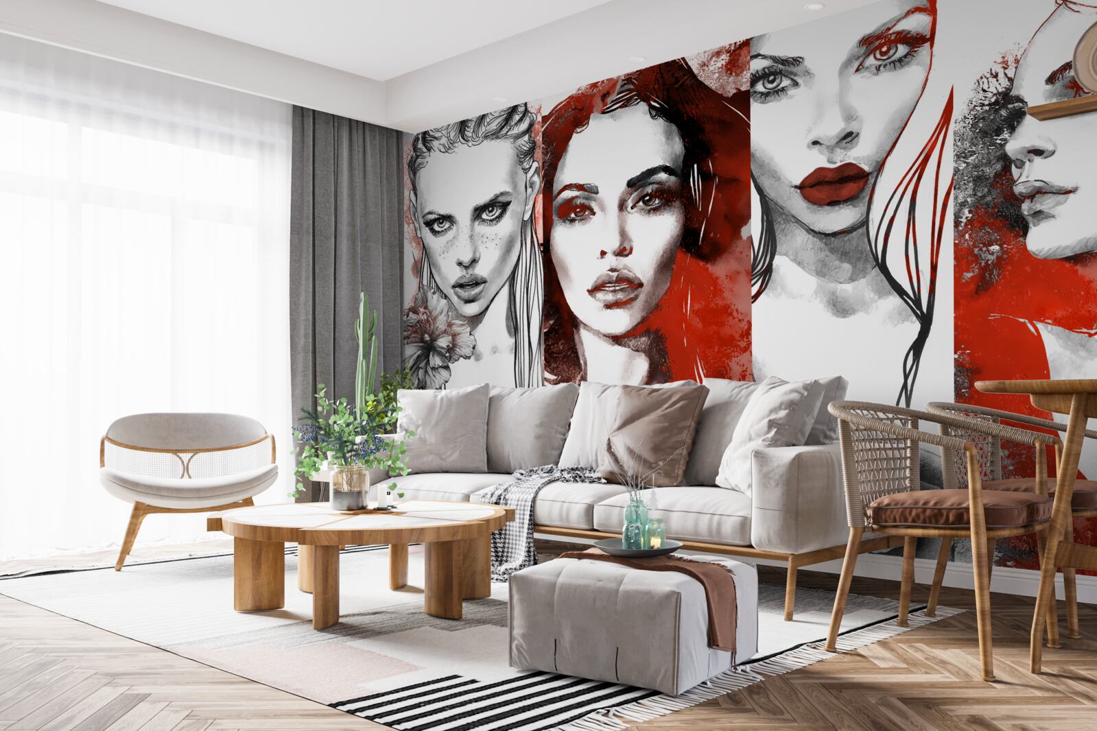 Fototapeta štyri dievčatá na rôznych miestach