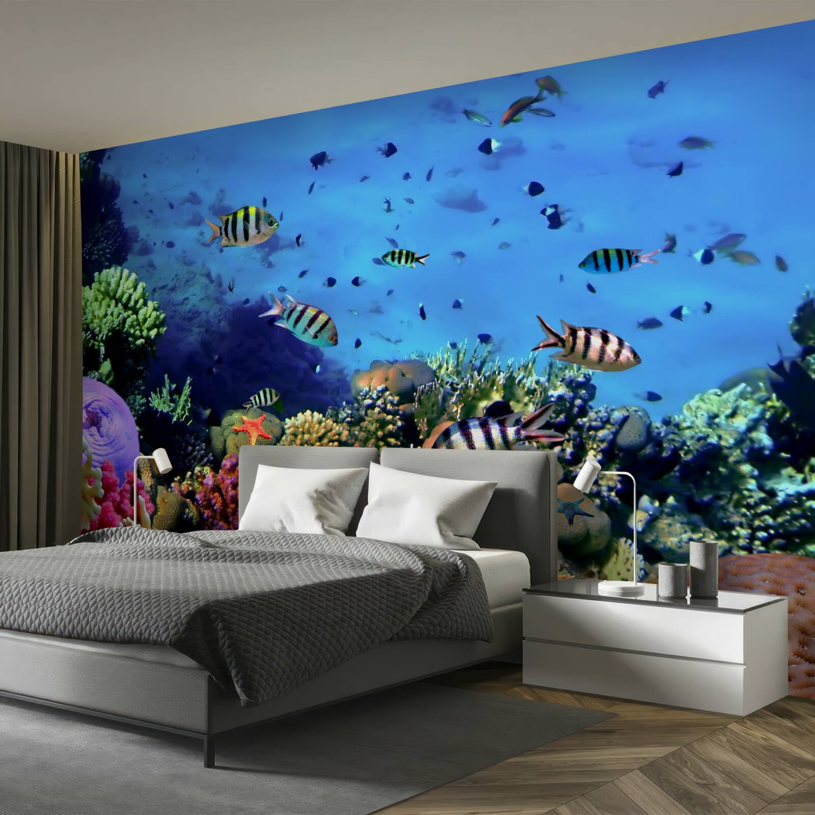 Fototapeta pruhované ryby v oceáne hlbins