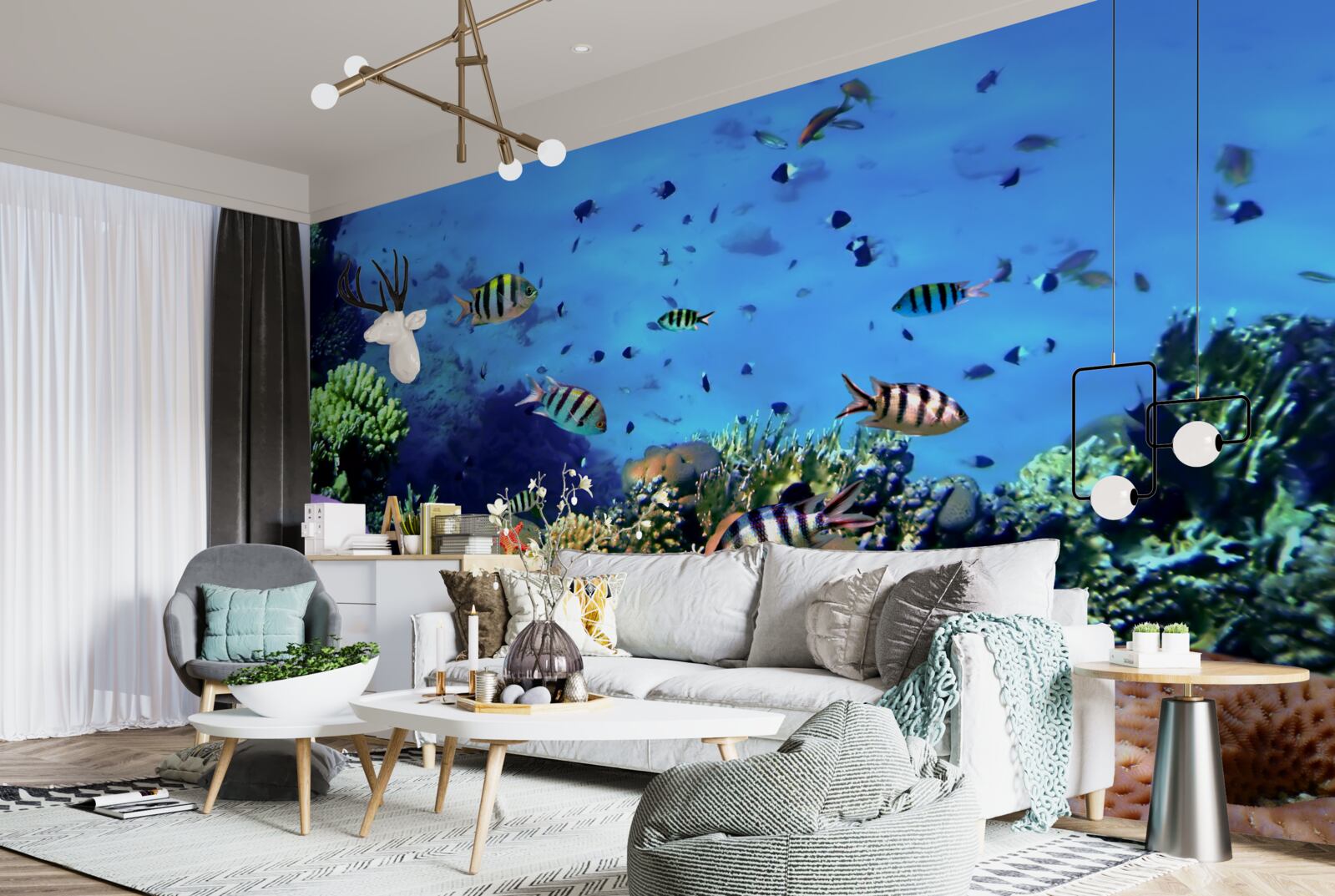 Fototapeta pruhované ryby v oceáne hlbins