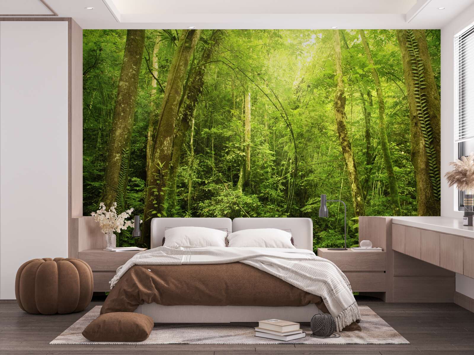 Fototapeta slnečné lúče sa predierajú hustým zeleným lesom