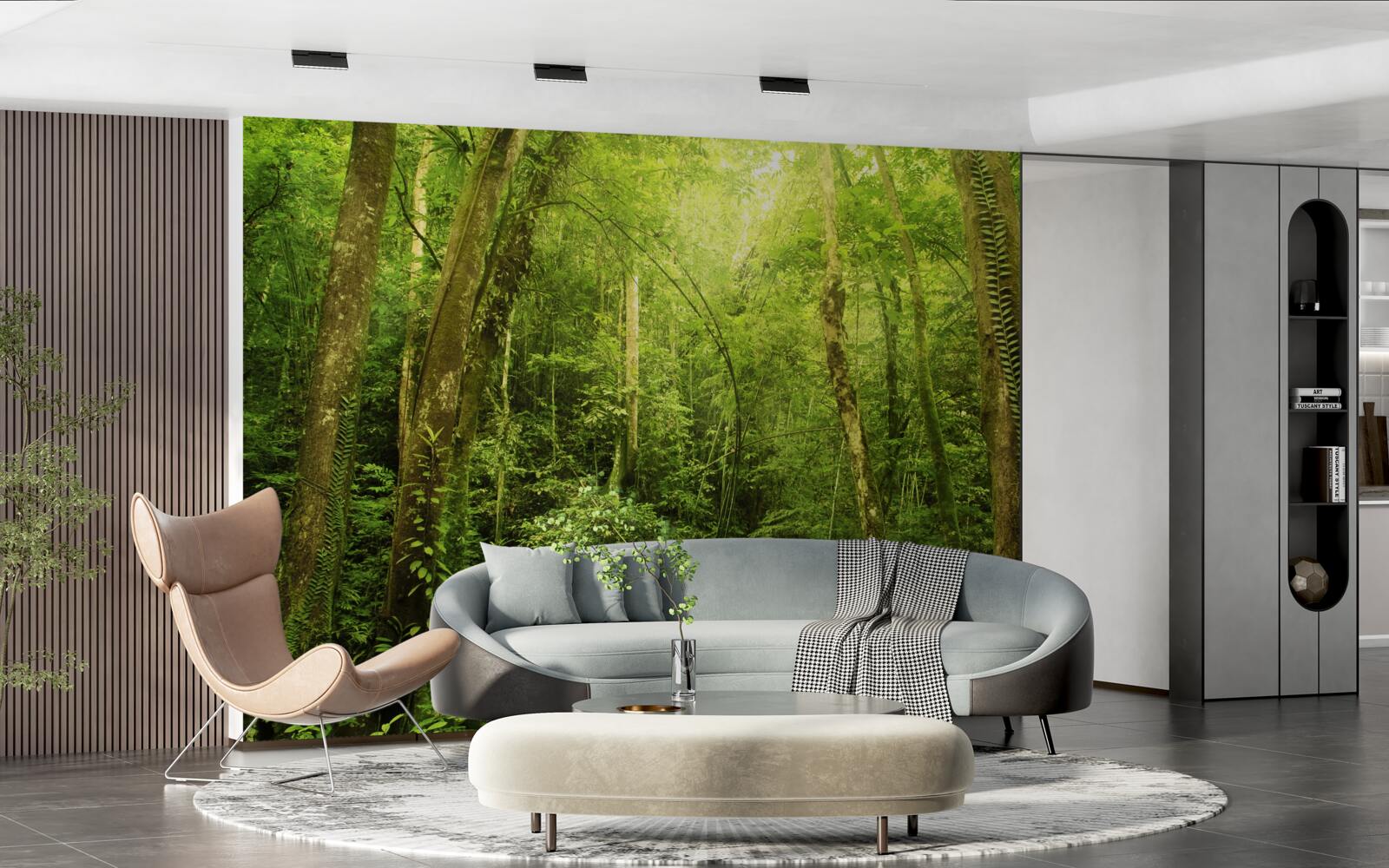 Fototapeta slnečné lúče sa predierajú hustým zeleným lesom