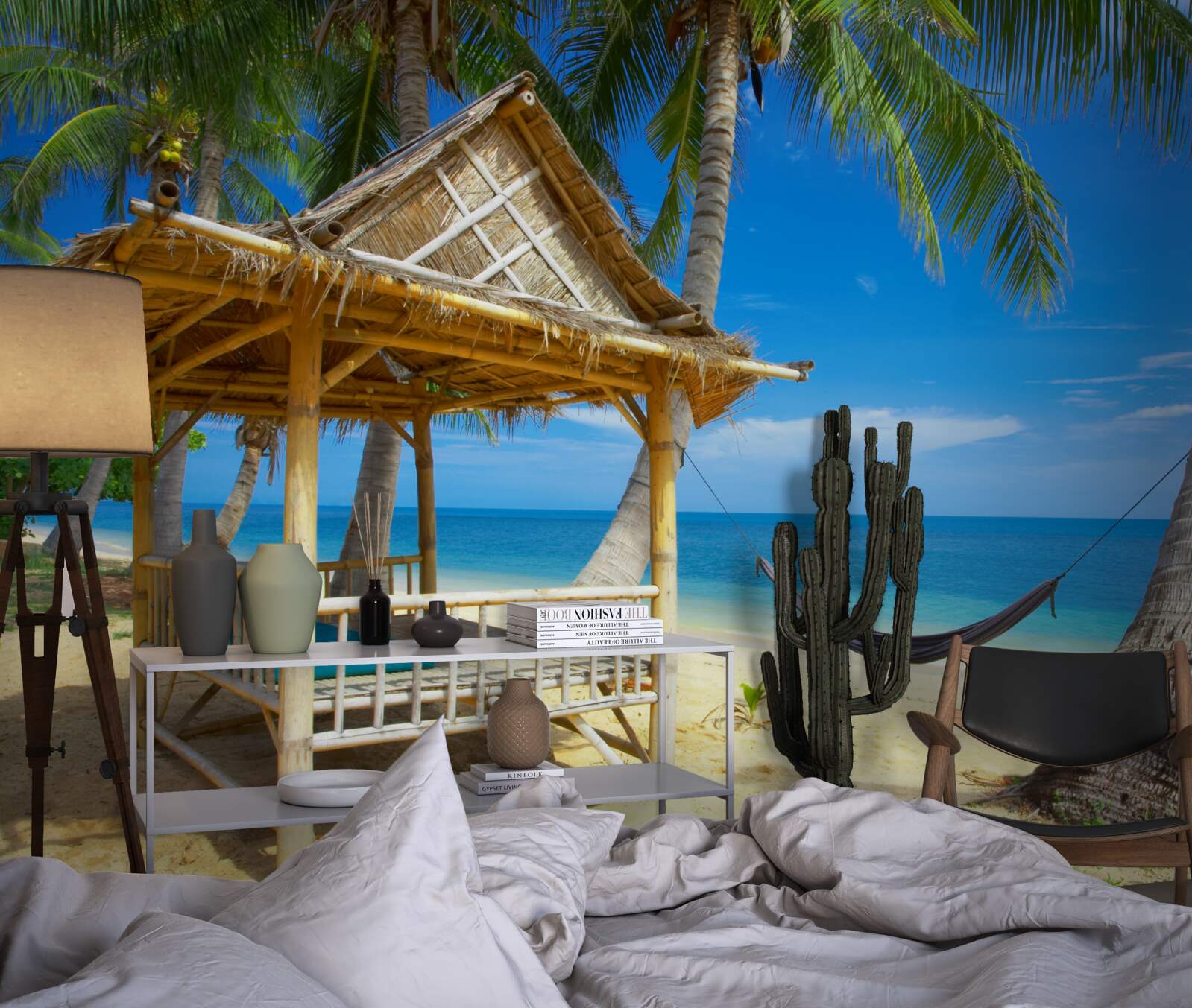 Fototapeta pohodlný altánok na brehu vody