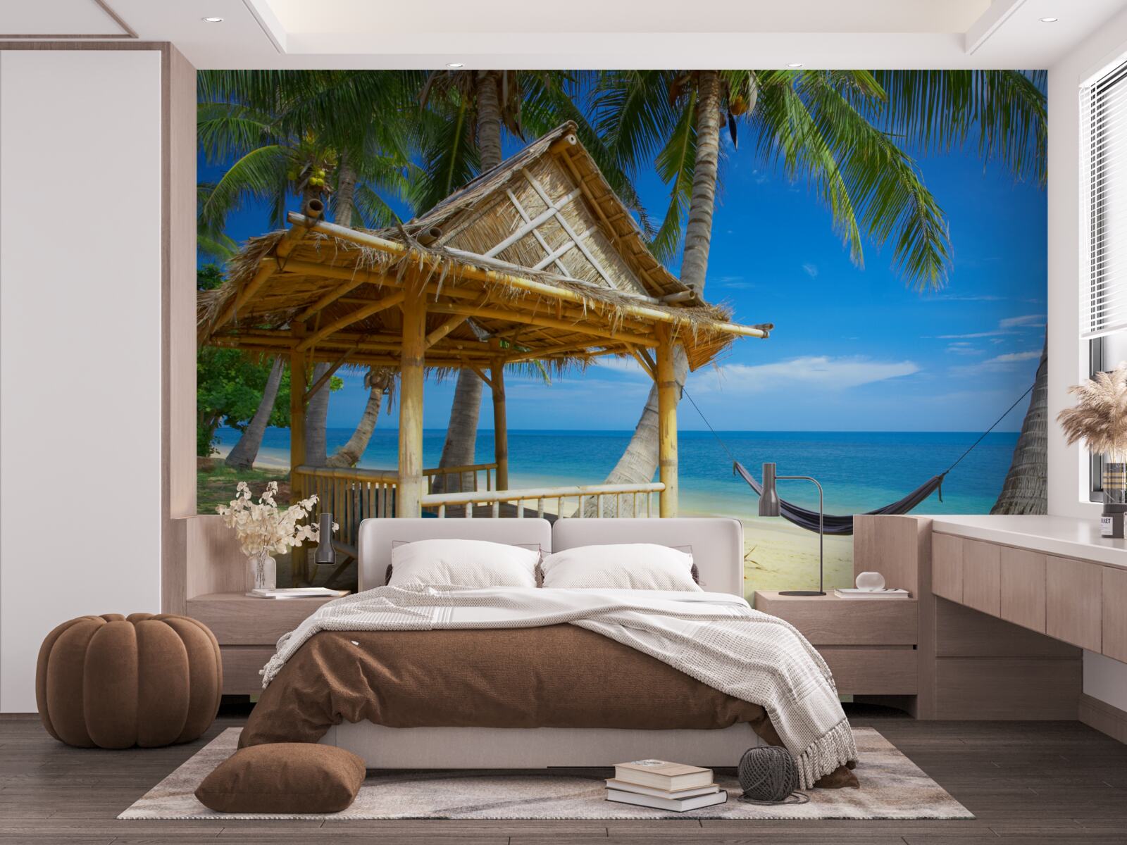 Fototapeta pohodlný altánok na brehu vody