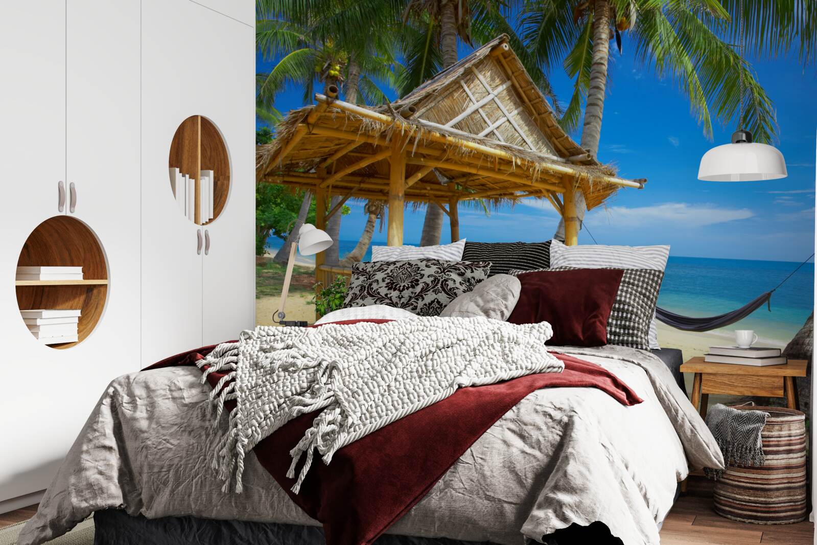 Fototapeta pohodlný altánok na brehu vody