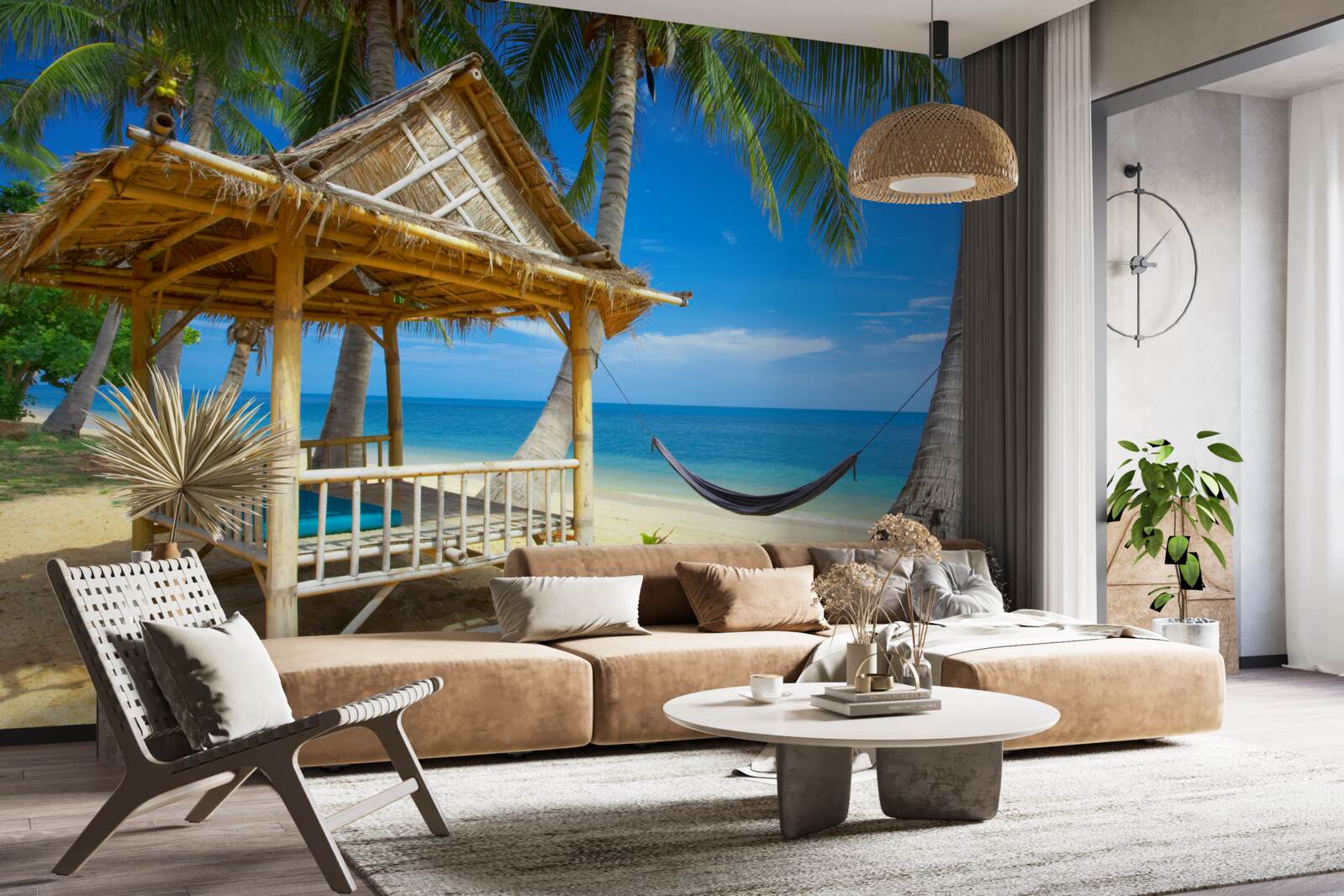 Fototapeta pohodlný altánok na brehu vody