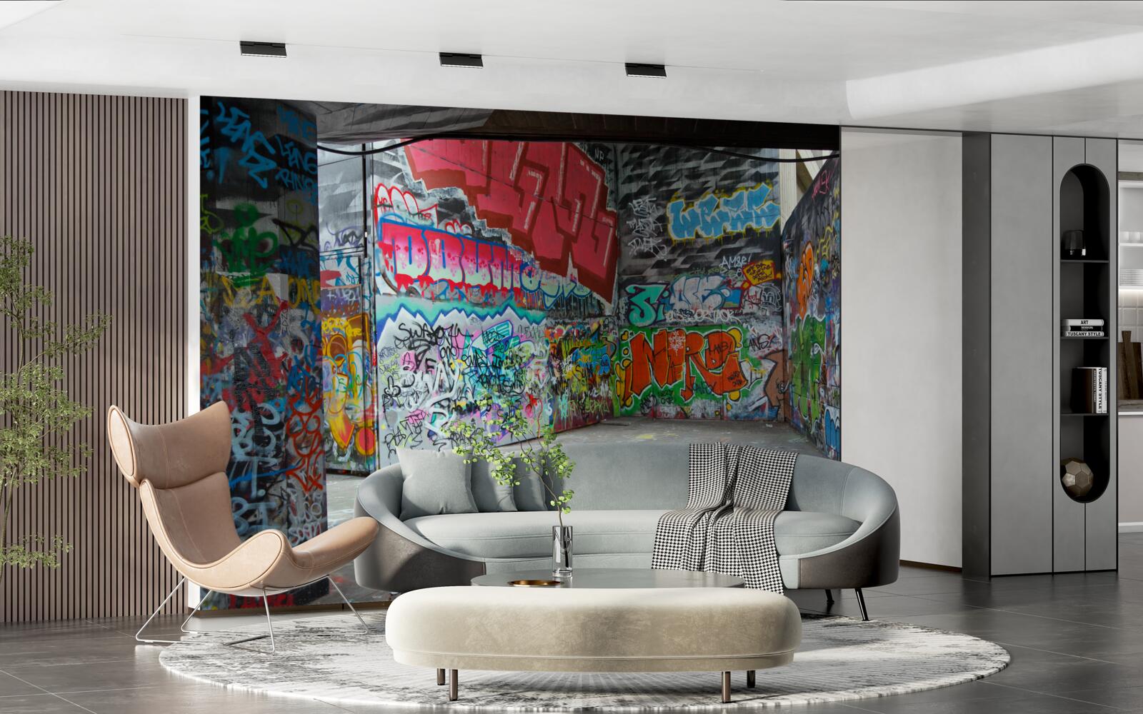 Fototapeta Graffiti zdobia podzemné stenty