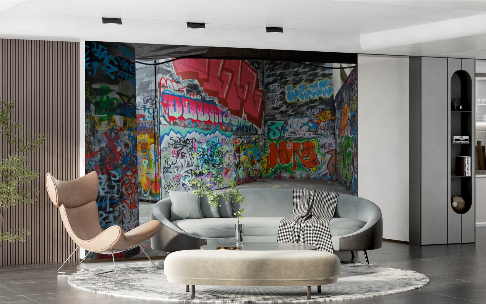 Fototapeta Graffiti zdobia podzemné stenty