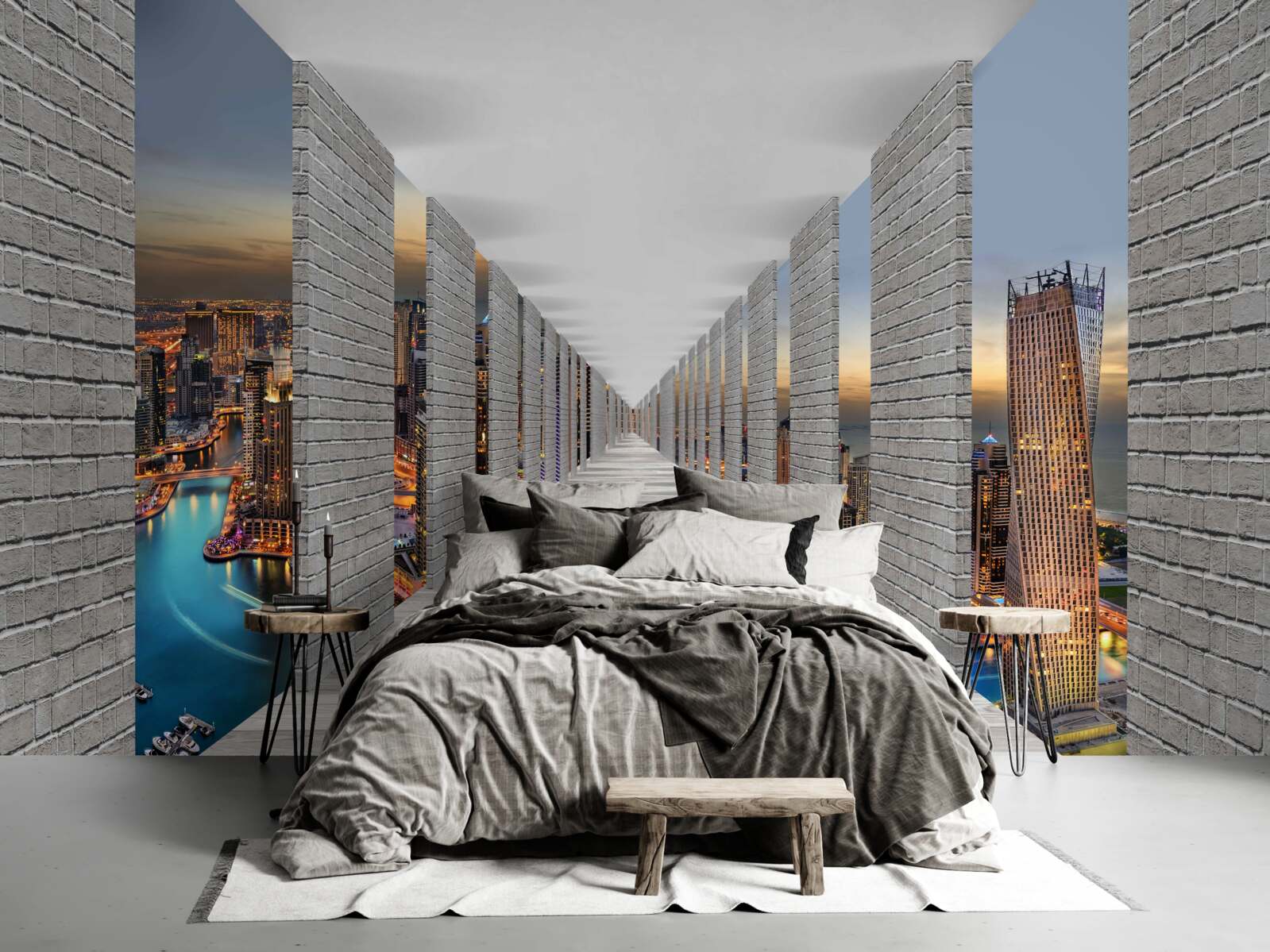 Fototapeta nekonečná chodba s vyhliadkovými oknami