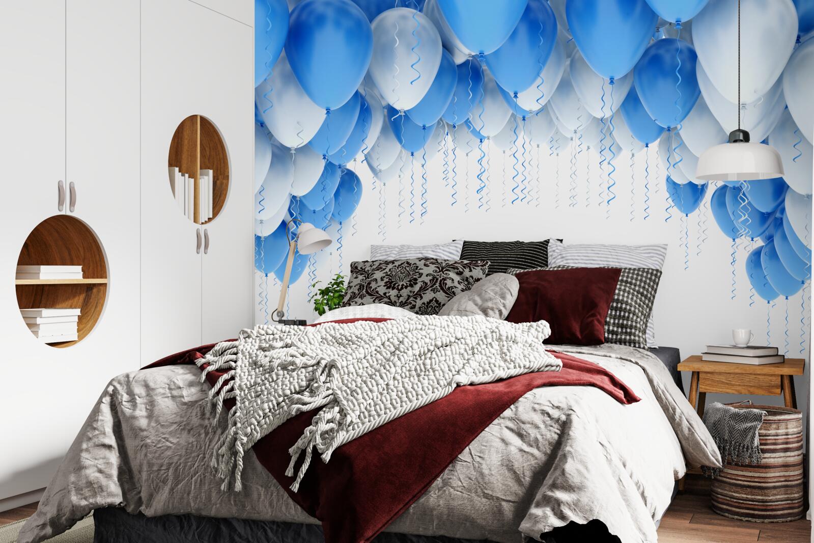 Fototapeta biele a modré gule plávajúce vo vzduchu