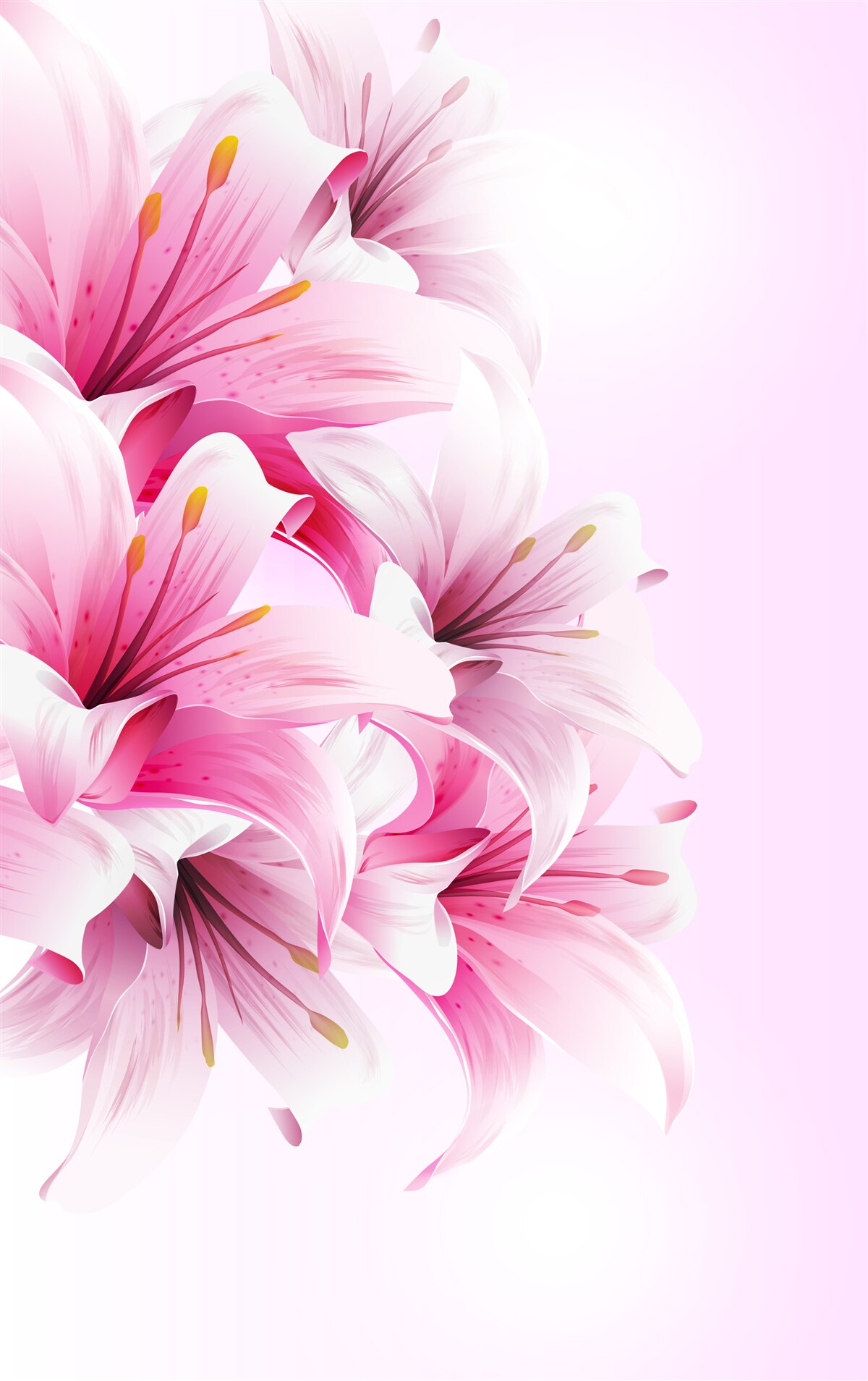 Fototapeta jemná kytica ružových alstromérií