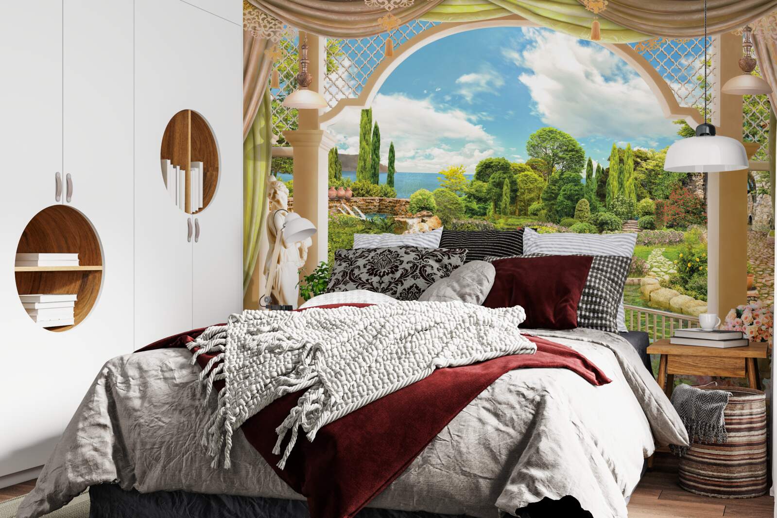 Fototapeta balkón s výhľadom na malebnú zelenú prírodu