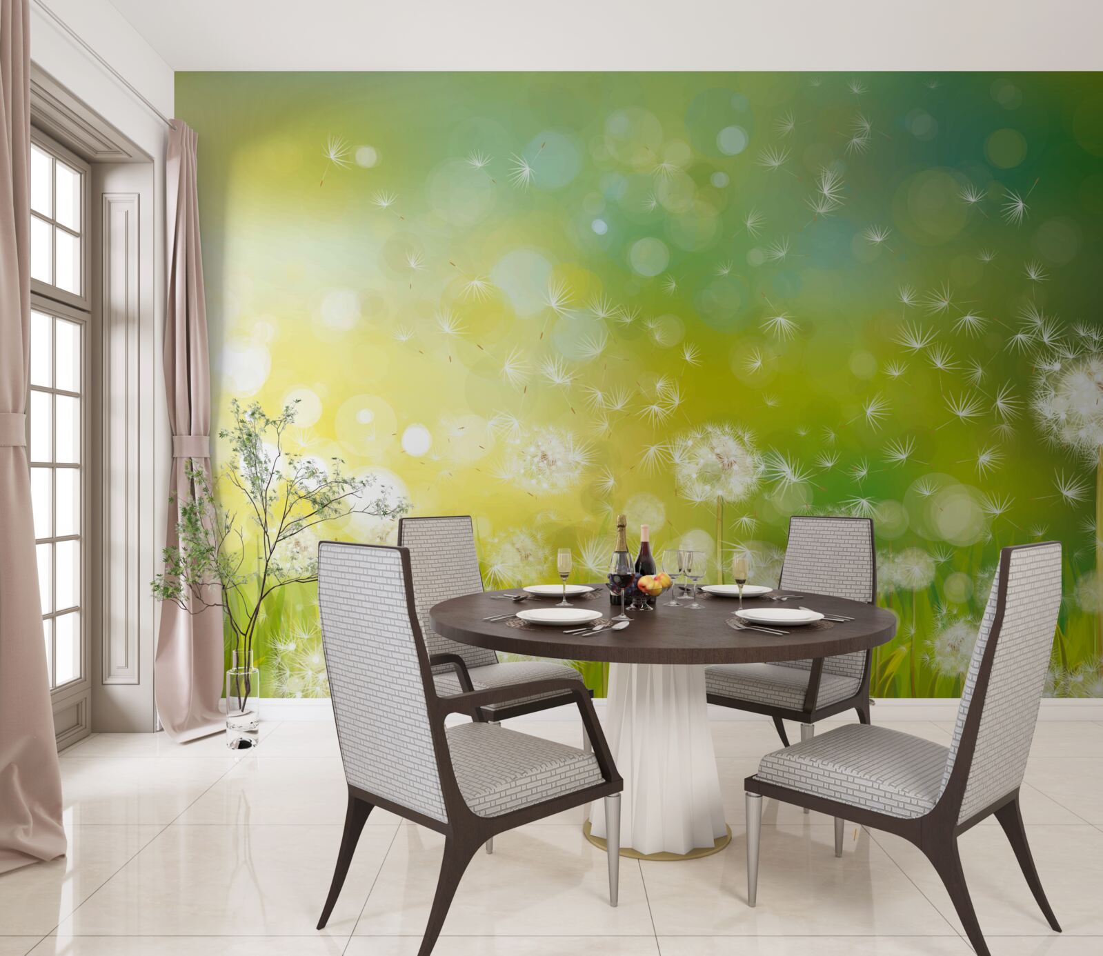 Fototapeta letné týčiace sa púpavy