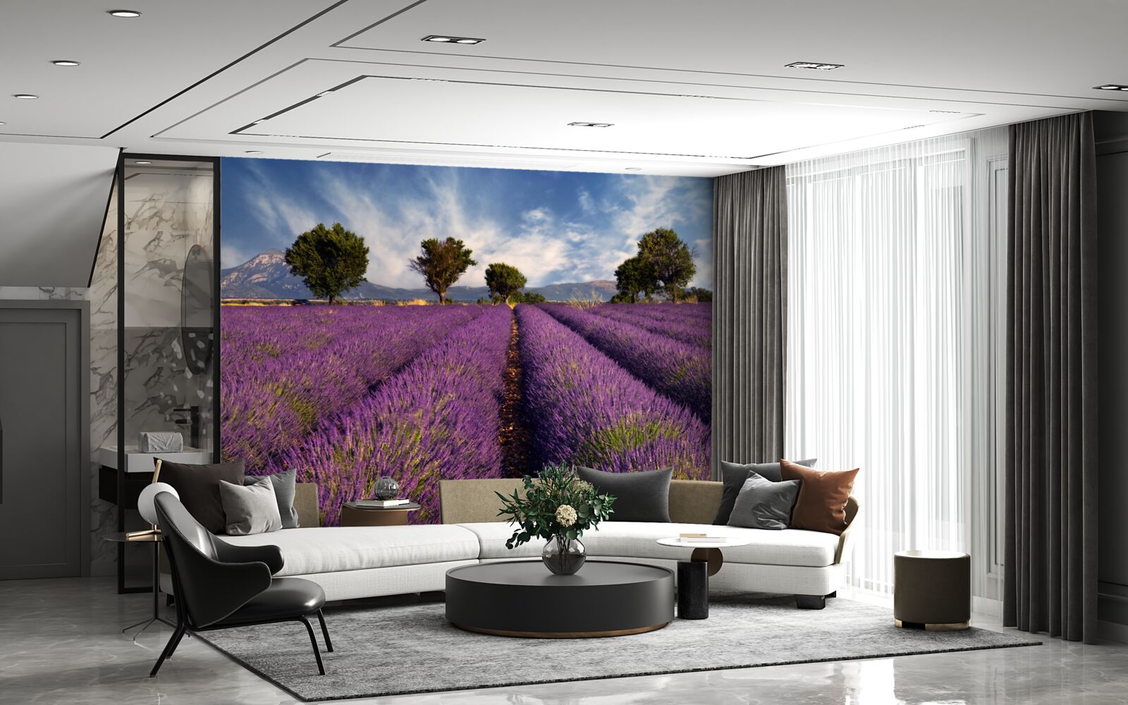 Fototapeta voňavé levanduľové polia