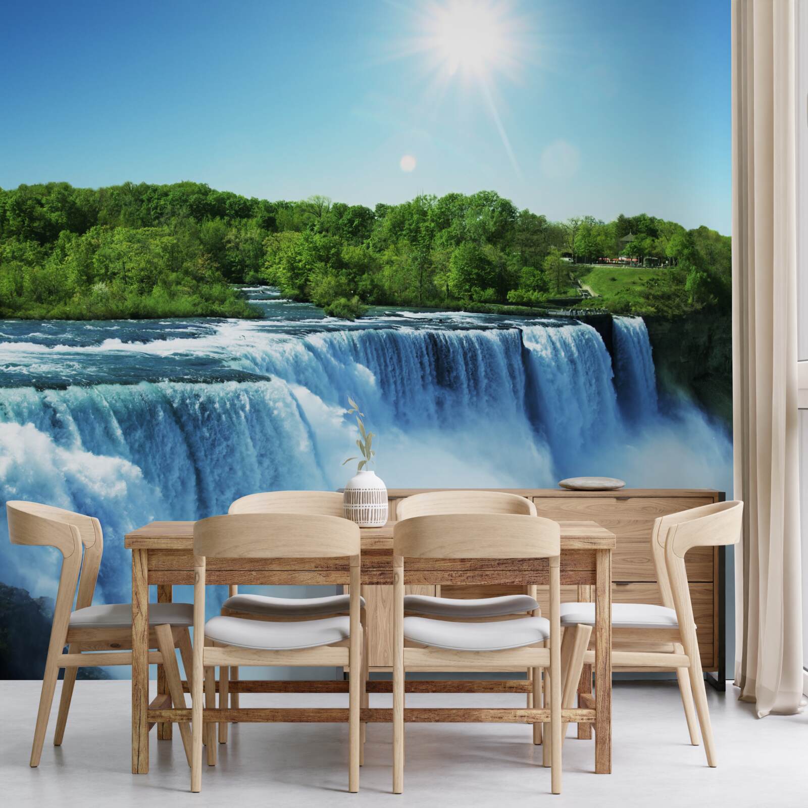 Fototapeta sila veľkého vodopádu, ktorý sa rýchlo zrútil