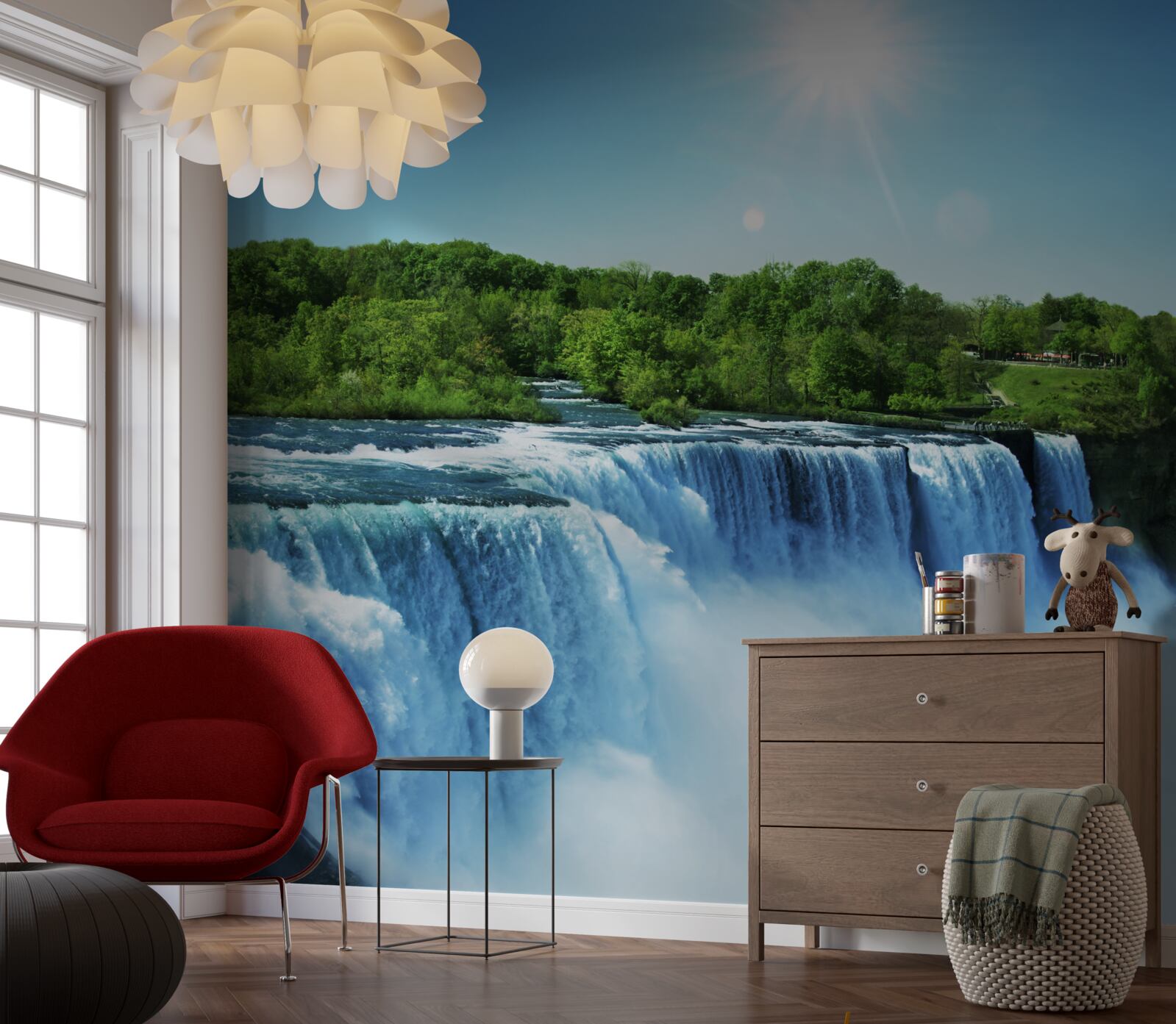 Fototapeta sila veľkého vodopádu, ktorý sa rýchlo zrútil