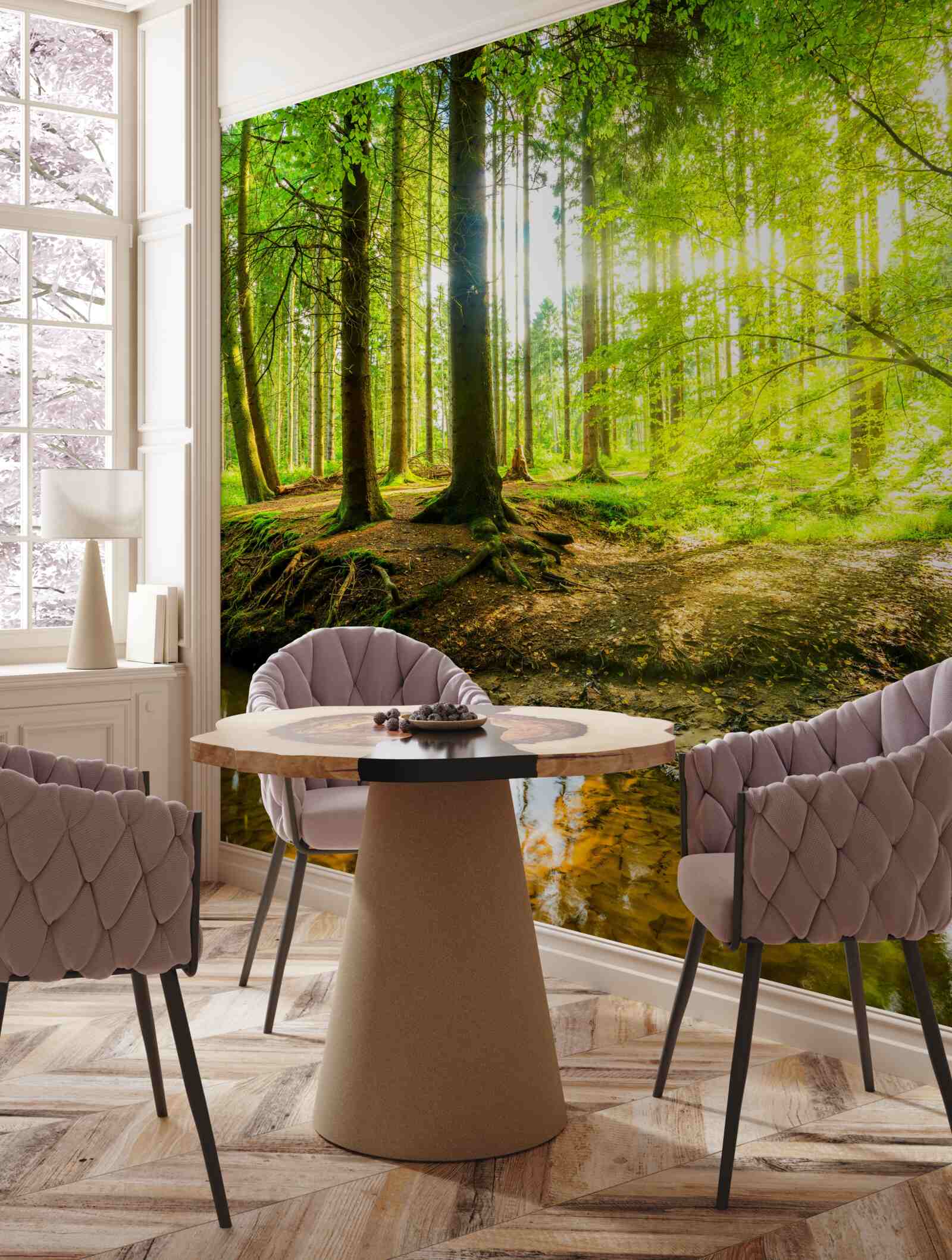 Fototapeta slnečné lúče prebúdzajú les spánok