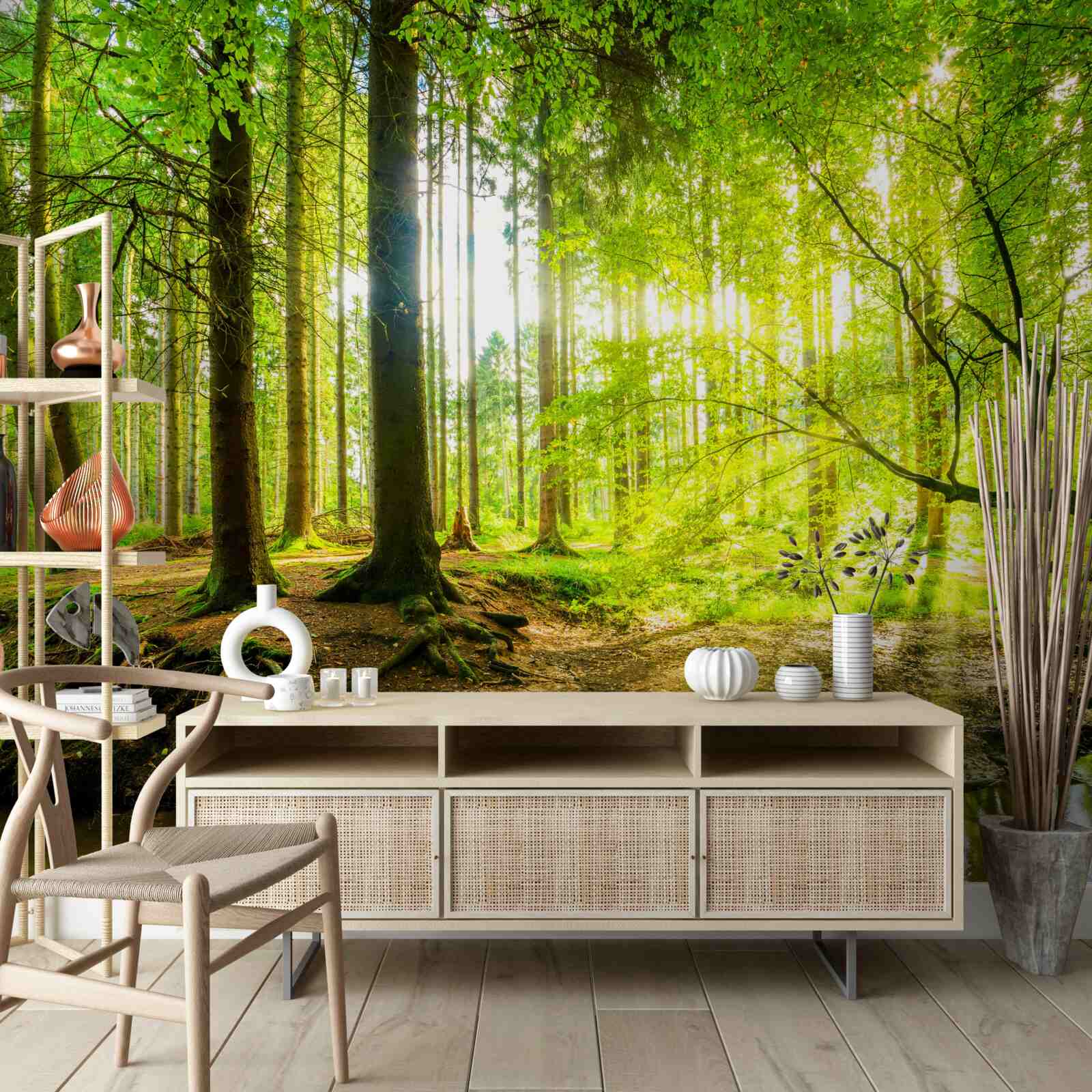 Fototapeta slnečné lúče prebúdzajú les spánok