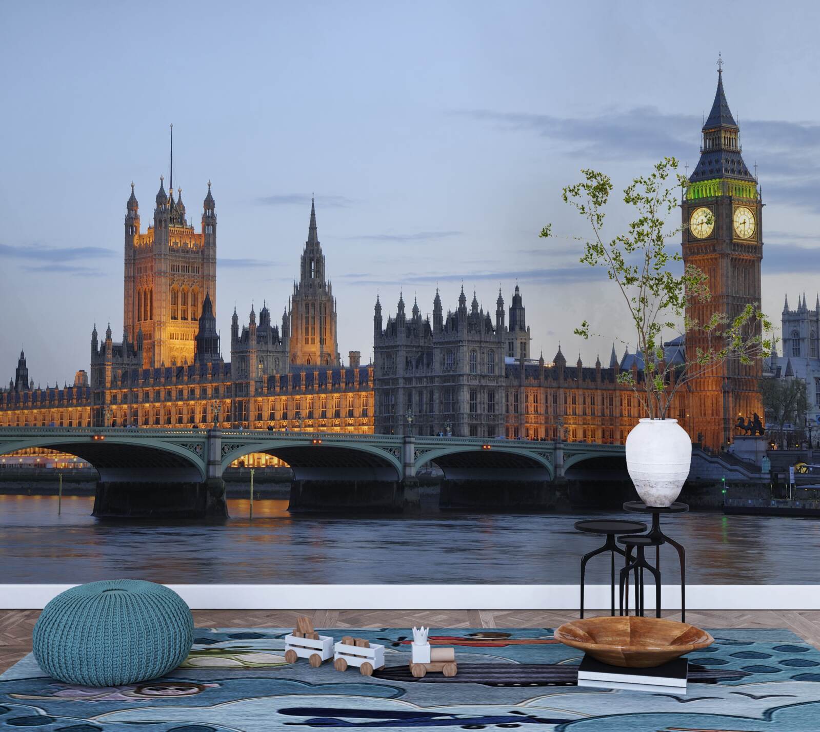 Fototapeta Big Ben a parlament osvetlenými svetlami