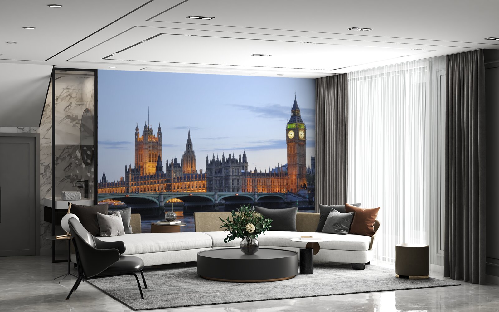 Fototapeta Big Ben a parlament osvetlenými svetlami